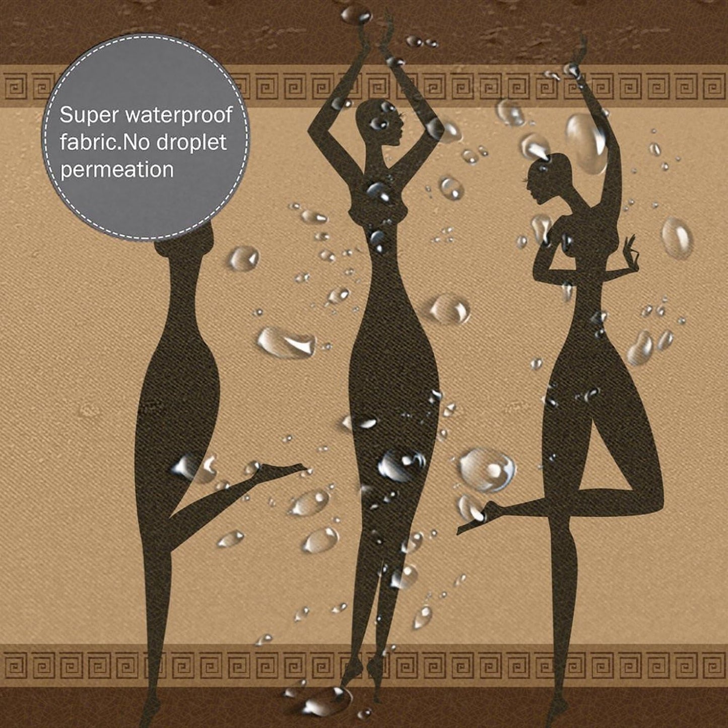DDCBNS Africa Woman Shower Curtain Retro Style Graces Girls Silhouette Shower Curtain for Bathroom Decor Fabric Waterproof Upholstery Hook 66x72 Inches