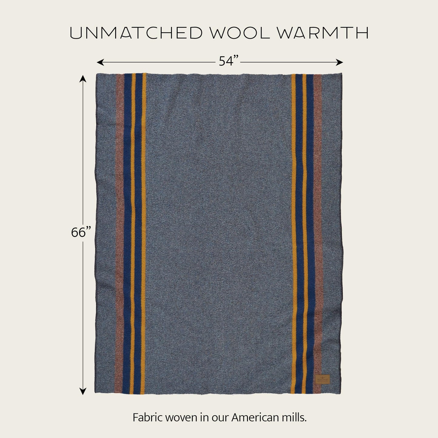 Pendleton Yakima Throw 54" x 66" - Wool Cotton, Soft and Durable Wool Throw for Home and Travel - Lake