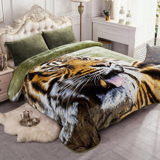 JYK Plush Fleece Blanket Queen Size 91" x 75", 3.7LBs 1 Ply Soft Korean Mink Warm Lightweight Bed Blanket for Autumn Winter