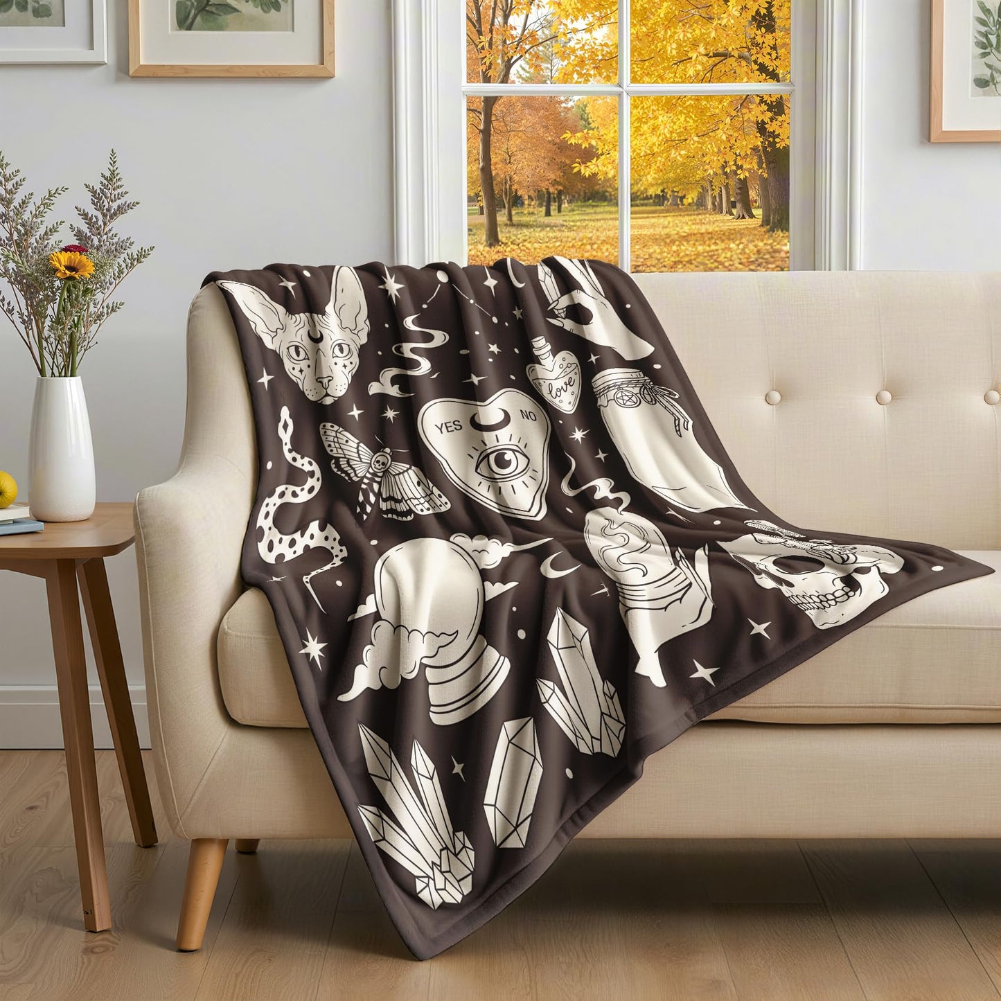 GEDAEUBA Halloween Witch Blanket - Witchcraft Witchy Fleece Blanket Throw, Soft Cozy Blankets & Throws for Couch, Bed, and Sofa, 50x60 inches