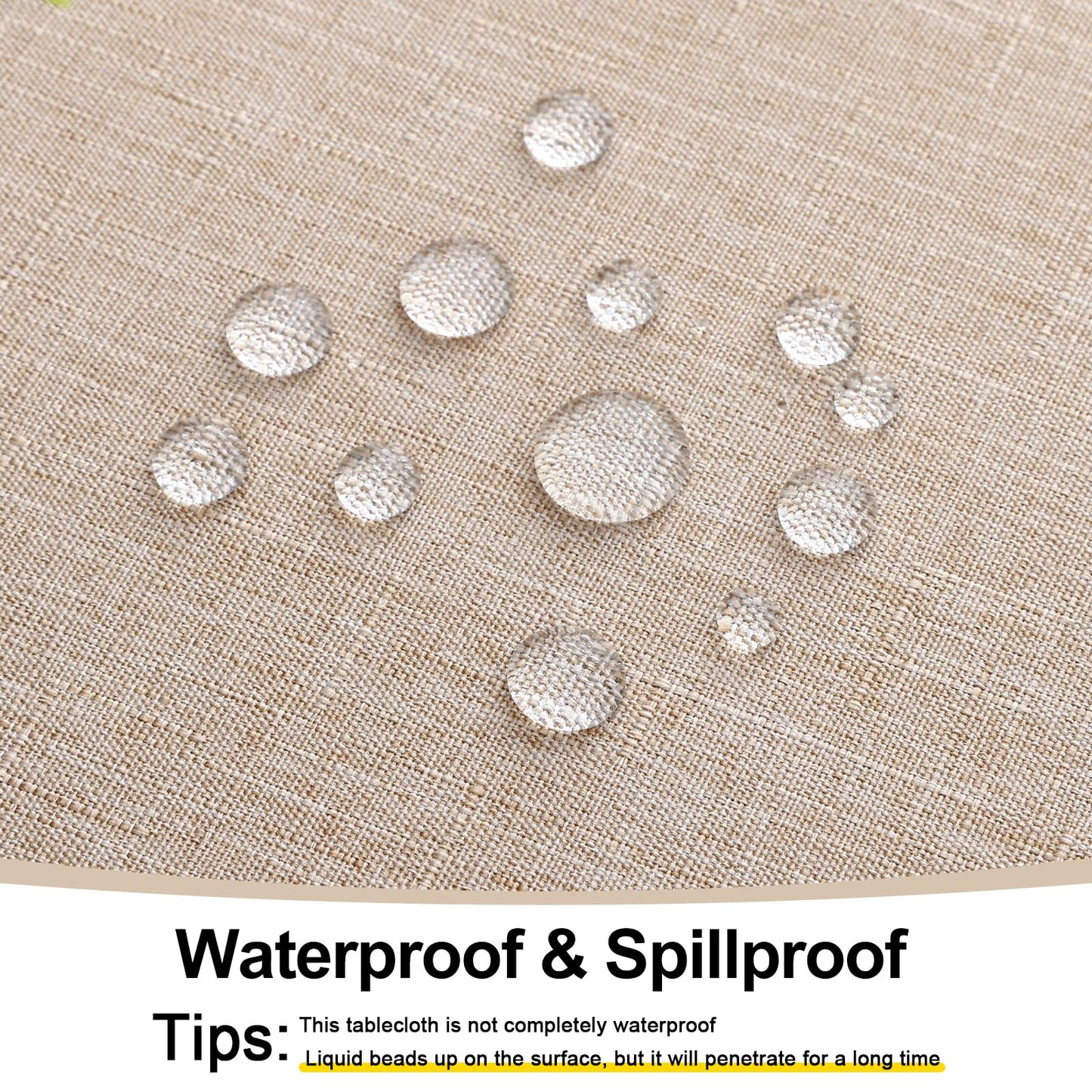 Smiry Rectangle Table Cloth Linen Textured, Waterproof Spillproof Anti-Wrinkle Burlap Tablecloth, Washable Decorative Fabric Table Cover for Dining, Party, Banquet, 52 x 70 Inch, Linen