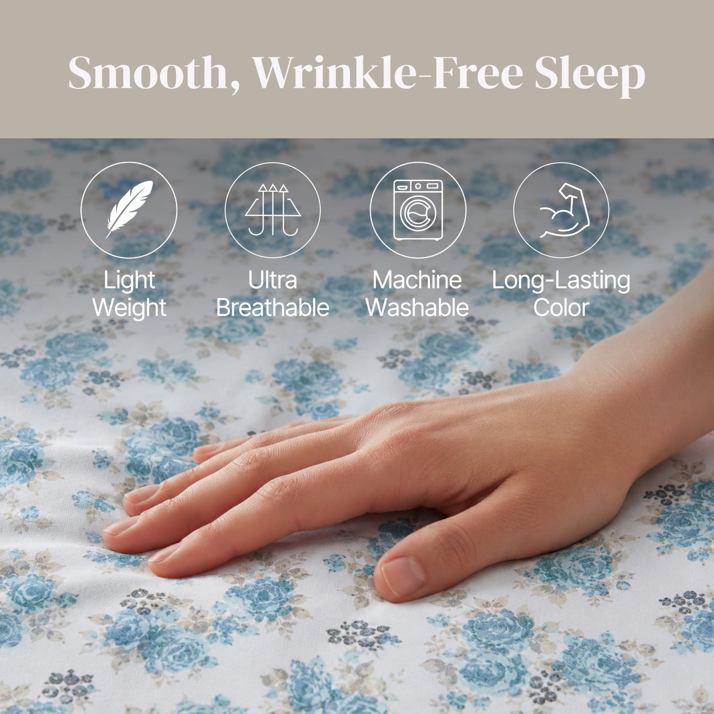 Modern Threads Printed 3-Piece Extra Soft Bedding Sheets & Pillowcase Set, Deep Pocket up to 16 inch Mattress Forever Roses Twin