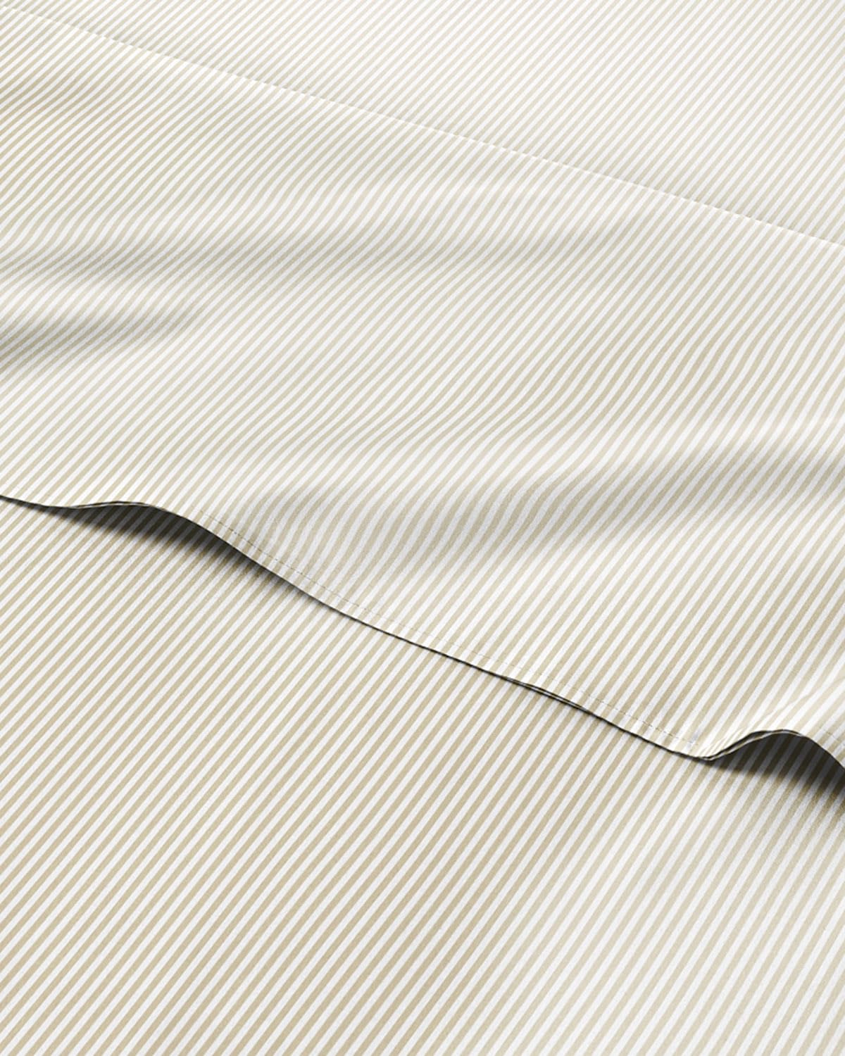 Biege Striped Sheets - Cream Bed Sheet Set - 1 Flat & 1 Fitted & 2 Pillowcases w/ Deep Pockets - Cozy, Wrinkle & Fade Resistant - Soft, Breathable, Cooling - Luxury Pinstripe Bedding - King Size