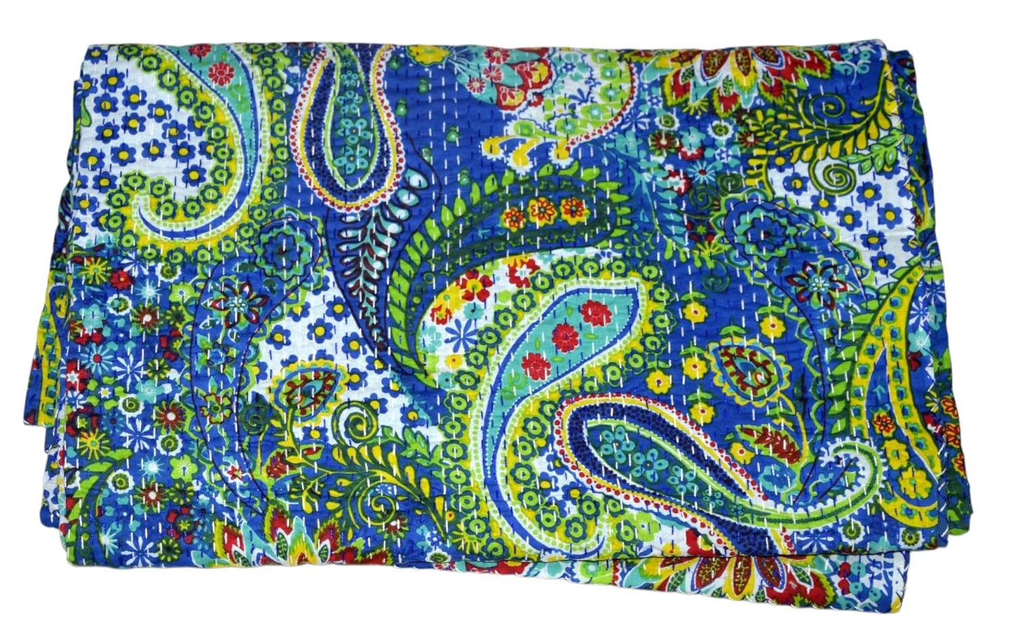Arprani Indian Vintage Kantha Quilt Set Handmade Cotton Throw Blanket Bedspread gudari Paisley Bohemian bedspreads Boho Queen Size Quilt