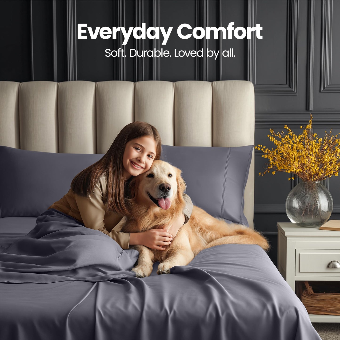 Utopia Bedding King Size Extra Deep Pocket Sheet Set – Fits Mattresses Up to 21 inches – Cooling, Soft & Breathable – Oeko-Tex 4 Piece Bed Sheets (Grey)