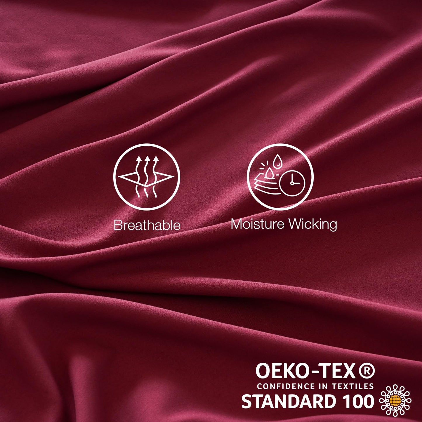 Wine Red Queen Sheet Sets-Luxury Hotel Style-Extra Deep Pocket Fitted Bed Sheet Set-Microfiber Bedding Sheets & Pillowcases-Soft Cooling Bedsheet 4 Piece Burgundy