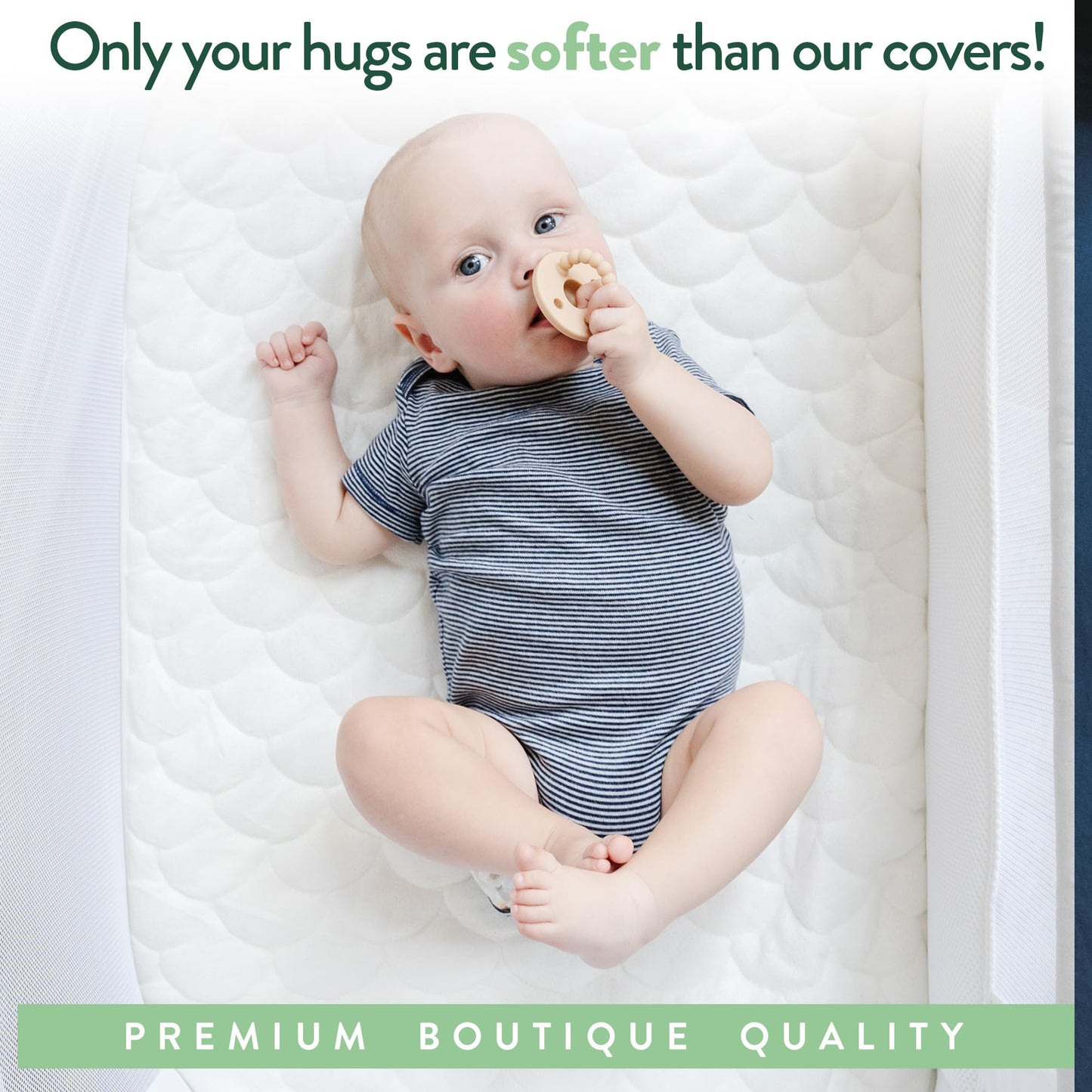 Joey + Joan Waterproof Bassinet Mattress Pad Cover Compatible with SNOO Smart Bassinet – 2 Pack Quilted Mattress Protector – 15" x 31"