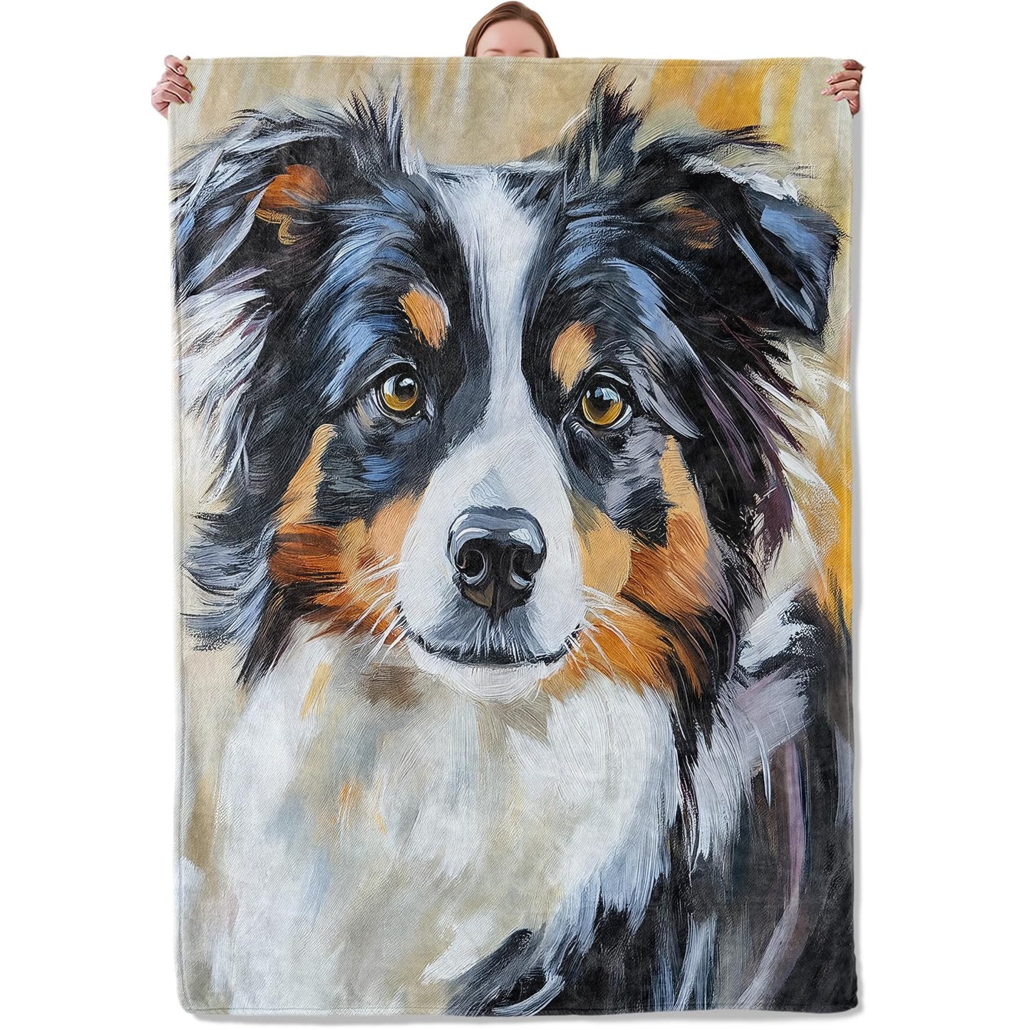 Australian Shepherd Theme Blanket Gifts for Women Girls, Soft Warm Lightweight Flannel Throw Blankets for Living Room Home Sofa Travel Decor 40" x 50"