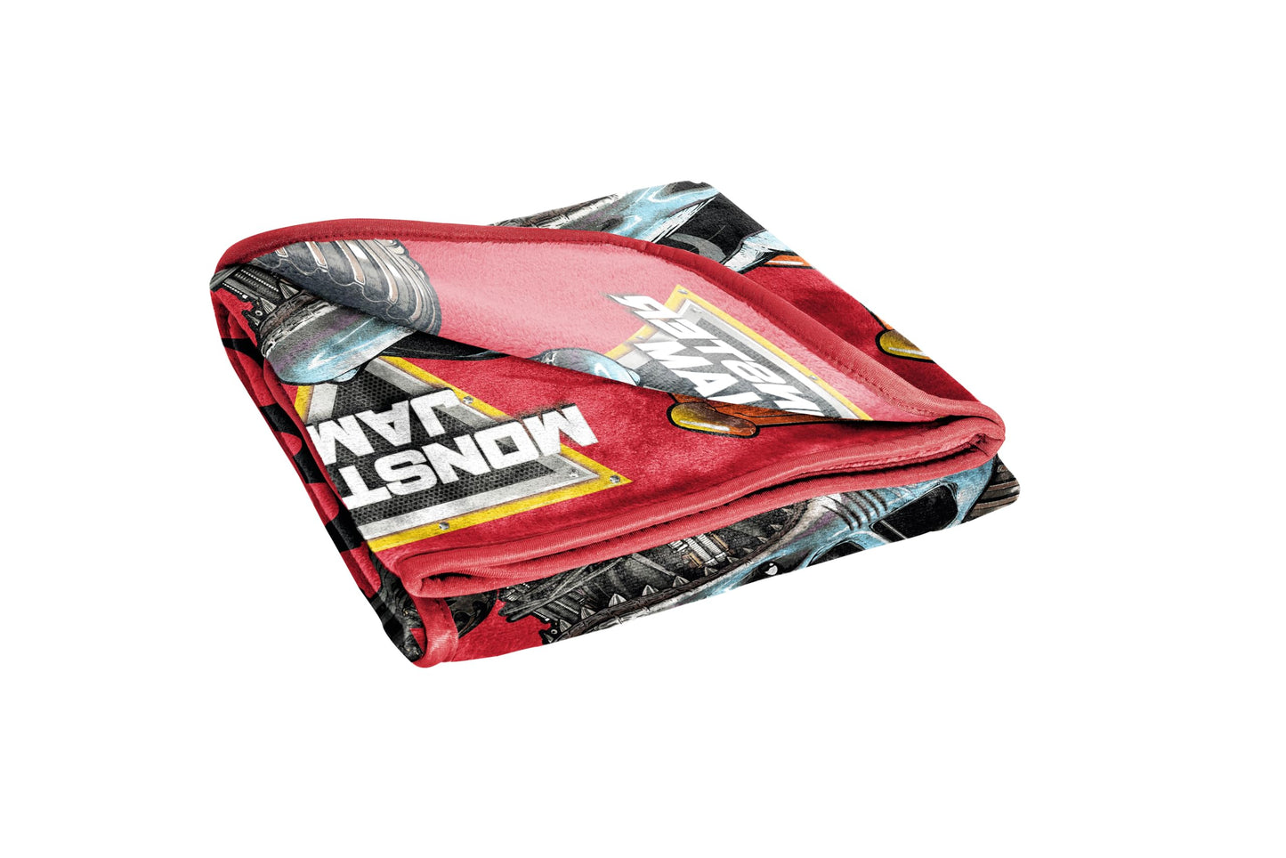 Jay Franco Kids Plush Throw Blanket – Soft & Cozy Fleece Throw for Bedroom & Couch Décor, Official Licensed Product, Red - Monster Jam, 46x60 - Throw Blanket