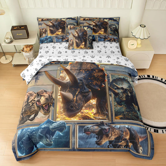 Bodhi Dinosaur Comforter Sets Twin for Boys,Three-Dimensional Style Dino Bedding Twin for Teens Super Soft Microfiber All Season Bed Set for Kids with Love