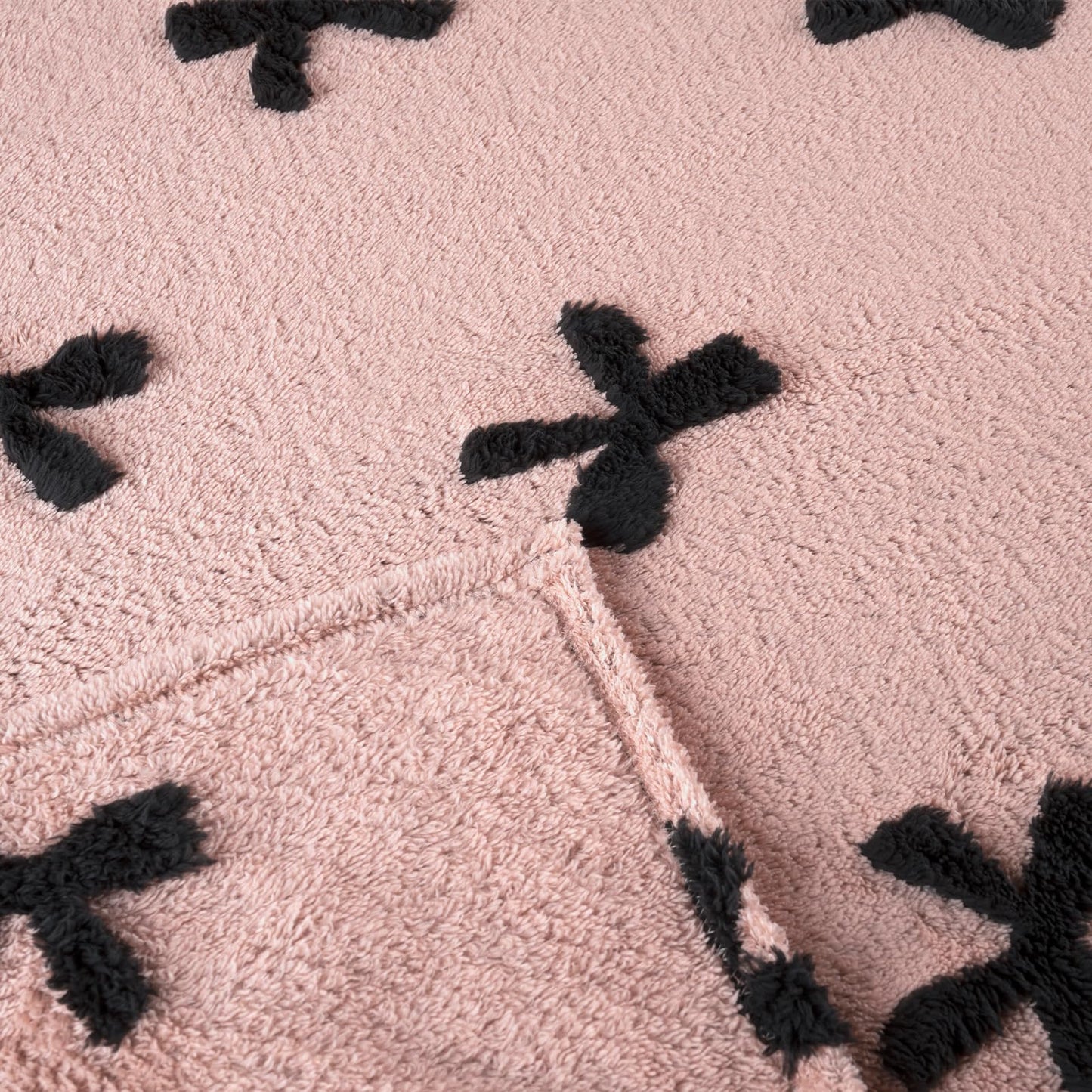 FY FIBER HOUSE Pink Bow Blanket Throw Blanket Soft Cute Cozy Bowknot Blankets Preppy Room Decor Gifts, 60x 80 Inch