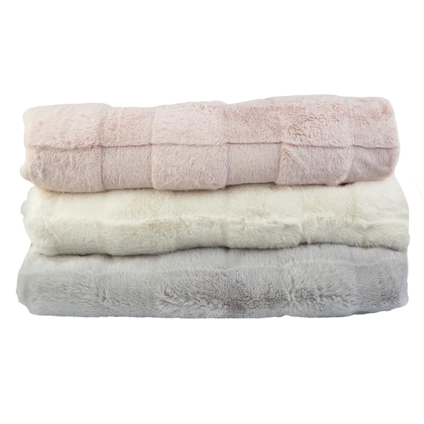 Lavish Home Faux Fur Blanket - 60x80-Inch Queen Size Throw Blanket with Plush Faux Fur Front and Mink Back - Bedding for Sofas and Beds (Cream)
