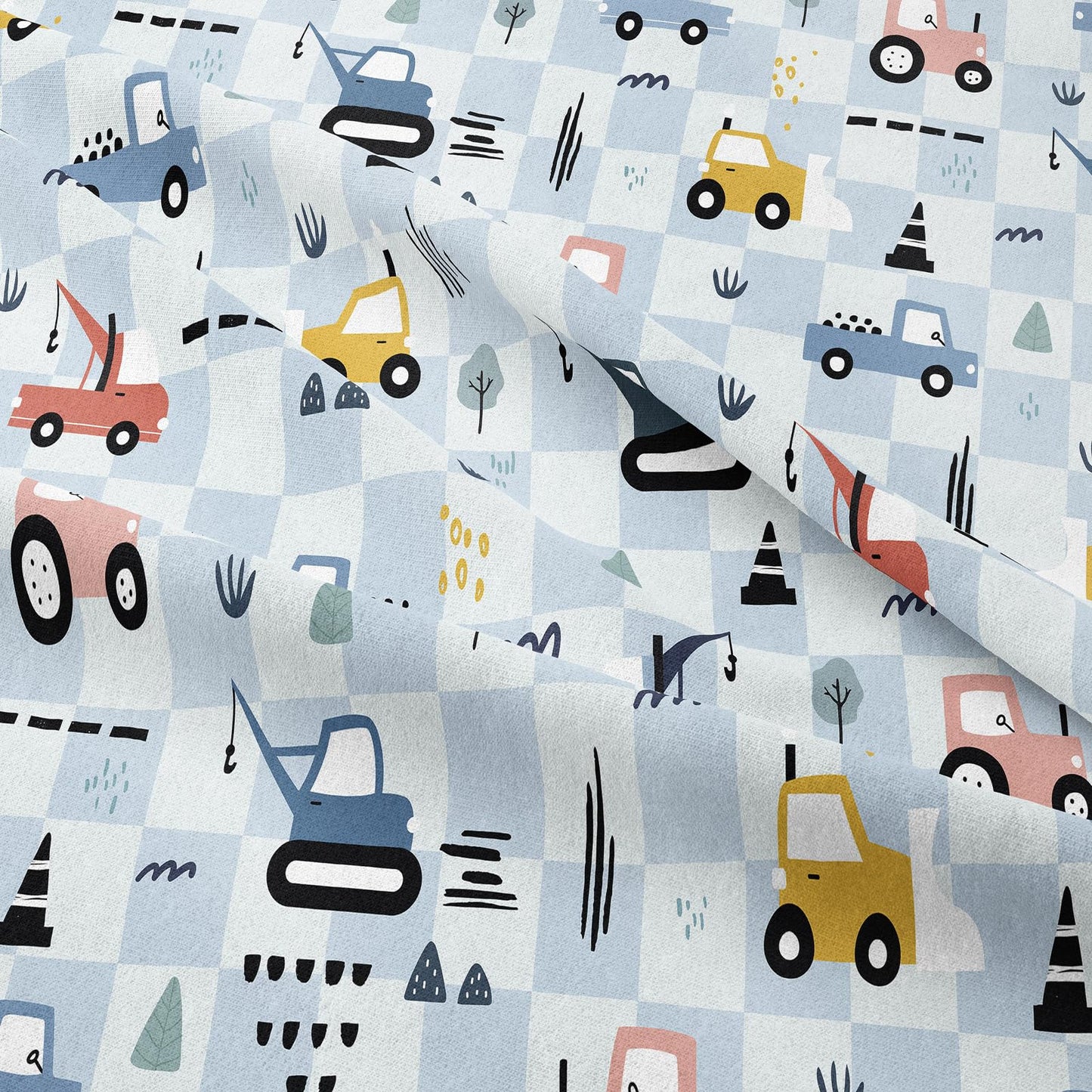 Peopleareok Excavator Comforter Set Twin (68x86 Inch), 2 Pieces Construction Machinery Truck Tractor Bedding Sets for Kids Boys, Super Soft Microfiber Comforter with 1 Pillowcase