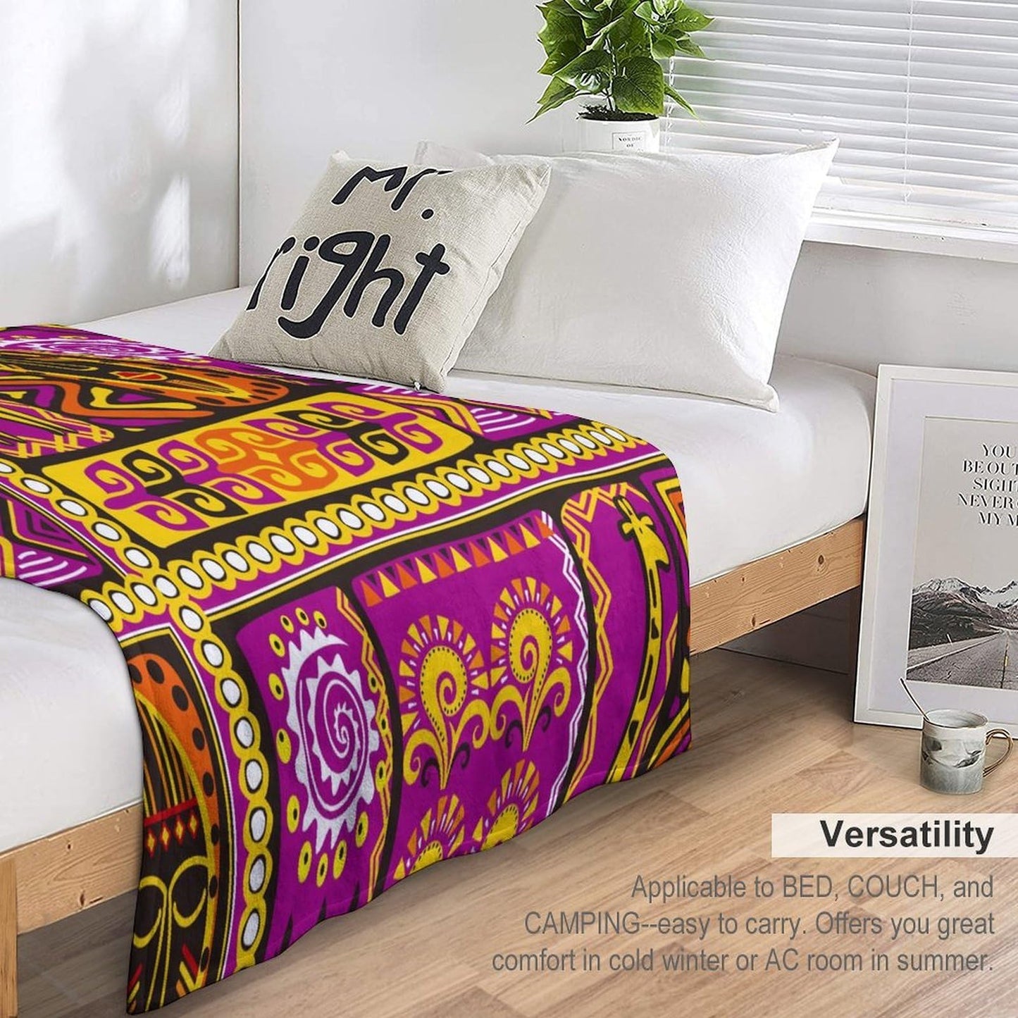 ZhiRain African Totems Throw Blanket American Kwanzaa Black History Month Juneteenth Blanket for Sofa Bed Couch Chair Or Dorm 50"x60"
