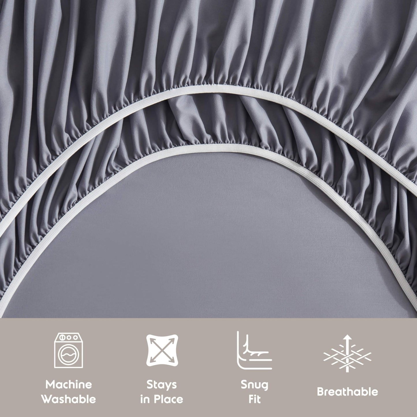 Nestl Extra Deep Cal King Sheet Set - 6 Piece Breathable & Cooling Sheets - Hotel Luxury Bedding Set w/18-24 Inch Deep Pockets - Easy & Secure Fit - Super Soft, Wrinkle Free & Comfy - Dark Gray