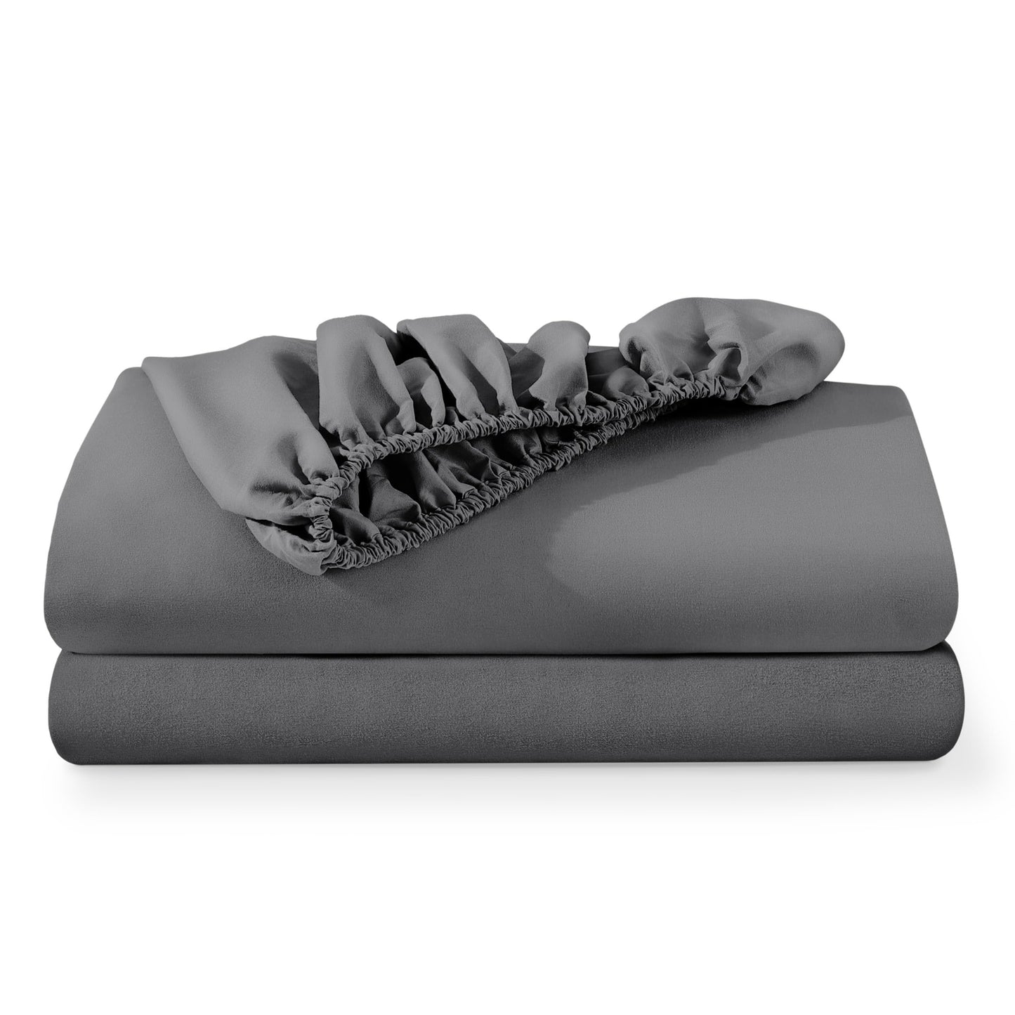 Bare Home 2-Pack Fitted Bottom Sheets Queen - Premium 1800 Ultra-Soft Wrinkle Resistant Microfiber - Deep Pocket (Queen, Grey)