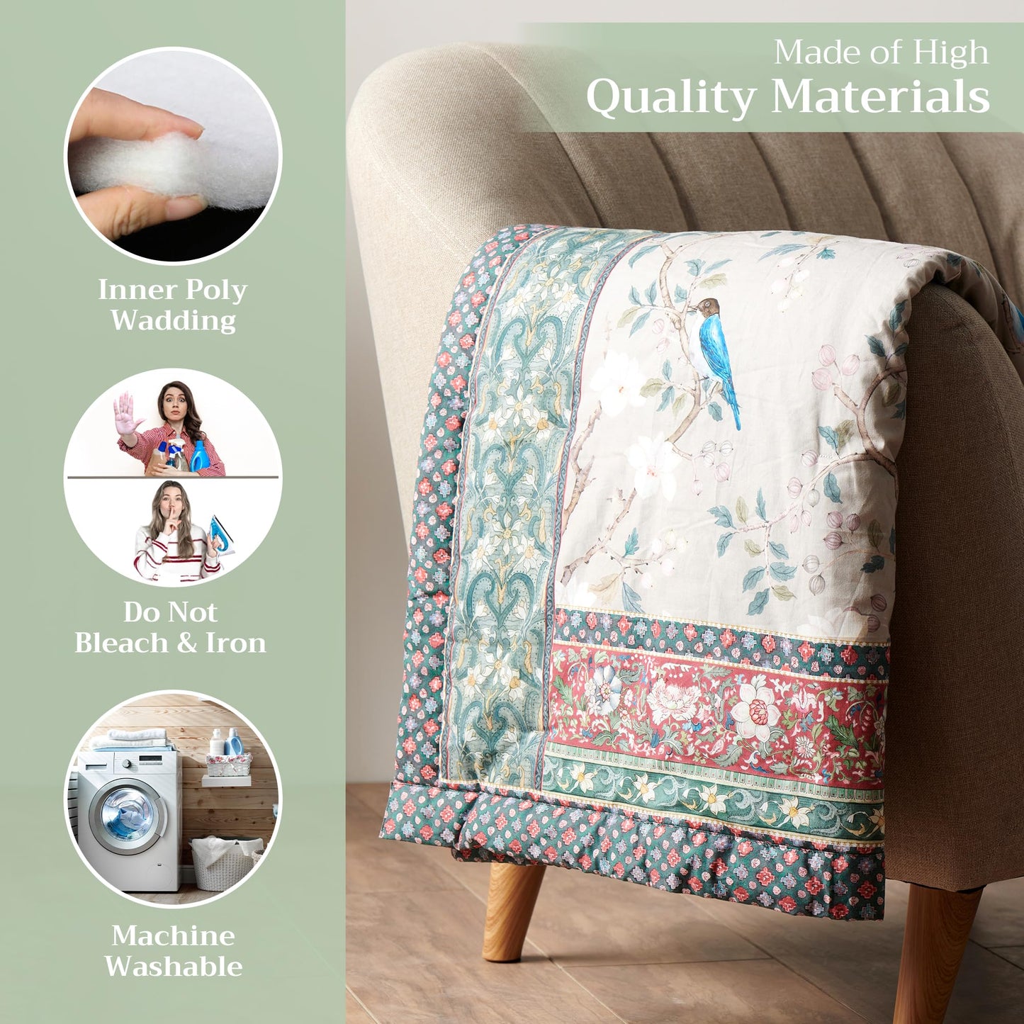 Maison d' Hermine Throw Blanket for Couch Lightweight Soft Warm Breathable Cotton Throw Blankets for Bed Girls Boys Women Men Gifts Sofa Travel Living Room Spring Summer (Osaka, 60" X 80")