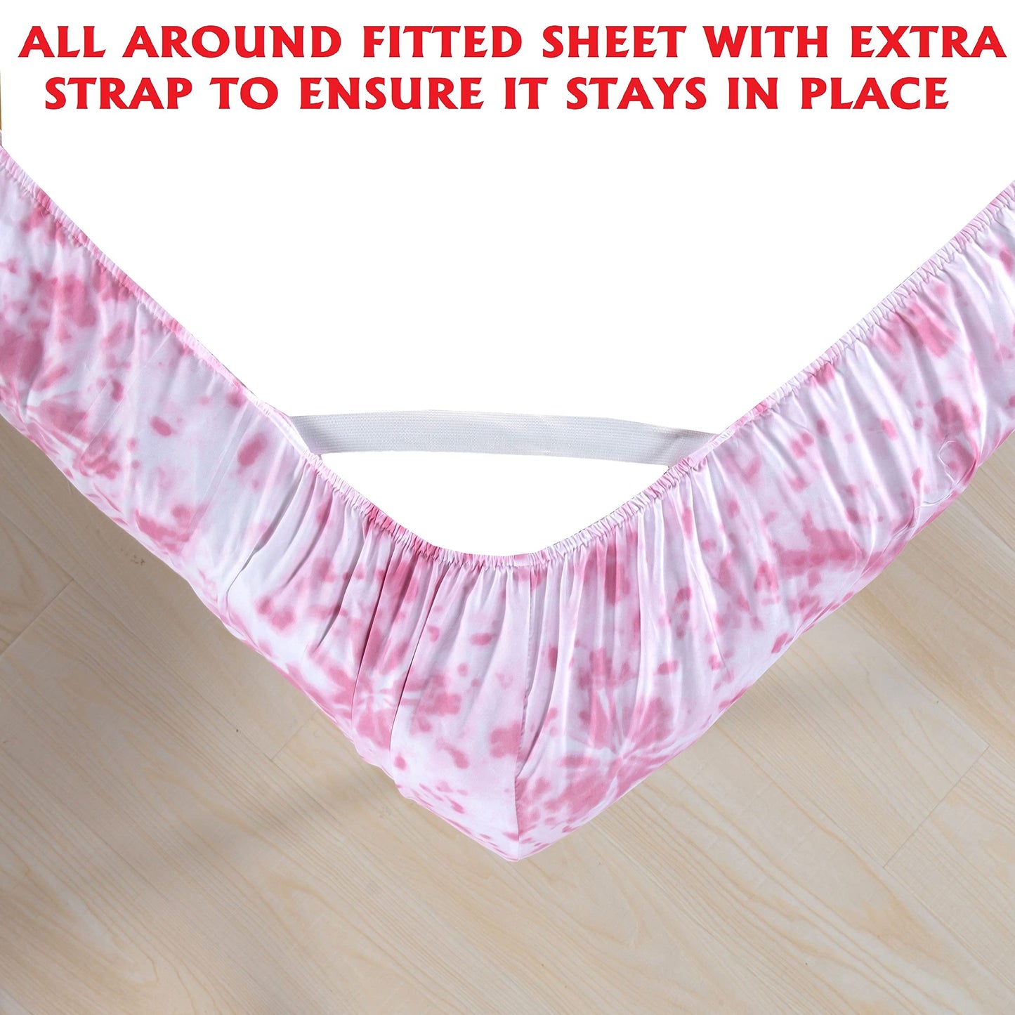 Elegant Comfort Luxury Soft Bed Sheets Tie Dye Pattern 1500 Thread Count Percale Egyptian Quality Microfiber Softness Wrinkle and Fade Resistant (4-Piece) Bedding Set, Twin XL, Tie Dye Light Pink