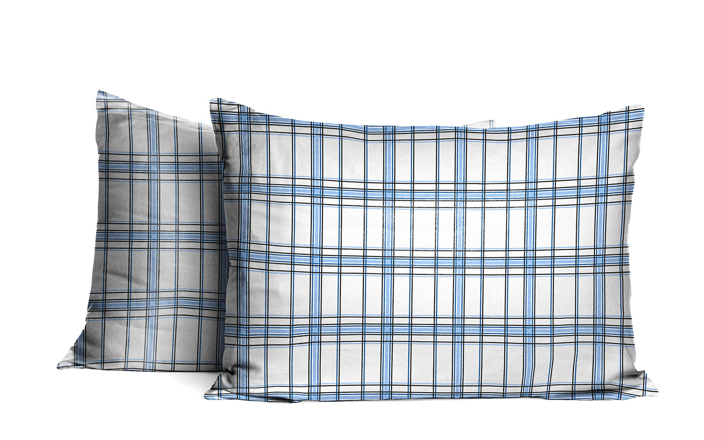 Pointehaven Heavy Weight Flannel Sheet Set, Queen, Plaid Blue - Warm & Cozy - 100% Cotton Flannel Pre-Shrunk -170 GSM -Deep Pockets -Easy Fit Elastic All Around-Comfy Double Brushed