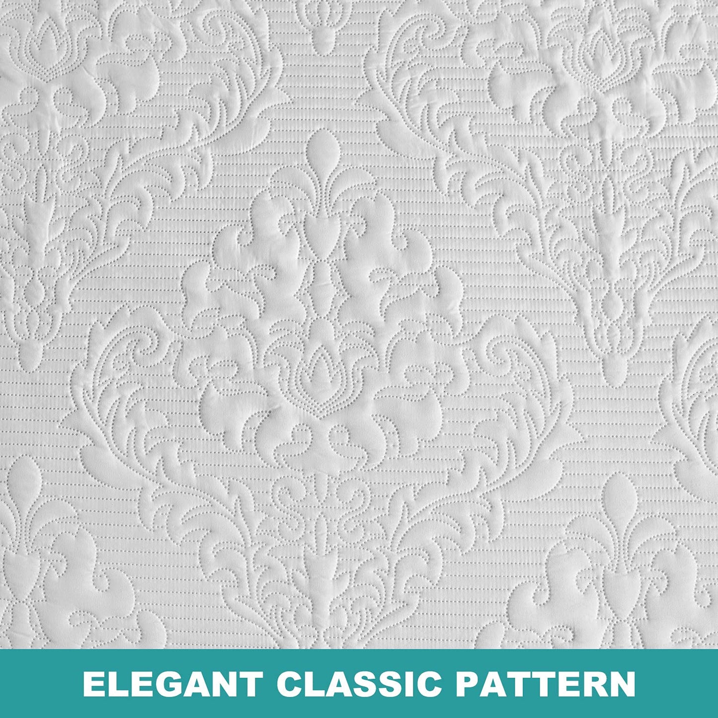 Hansleep White Quilt Queen Size - Ultrasonic Summer Bedspread Queen, Soft Lightweight Coverlet Bedding Set, 3 Pieces (1 Quilt, 2 Pillow Shams)