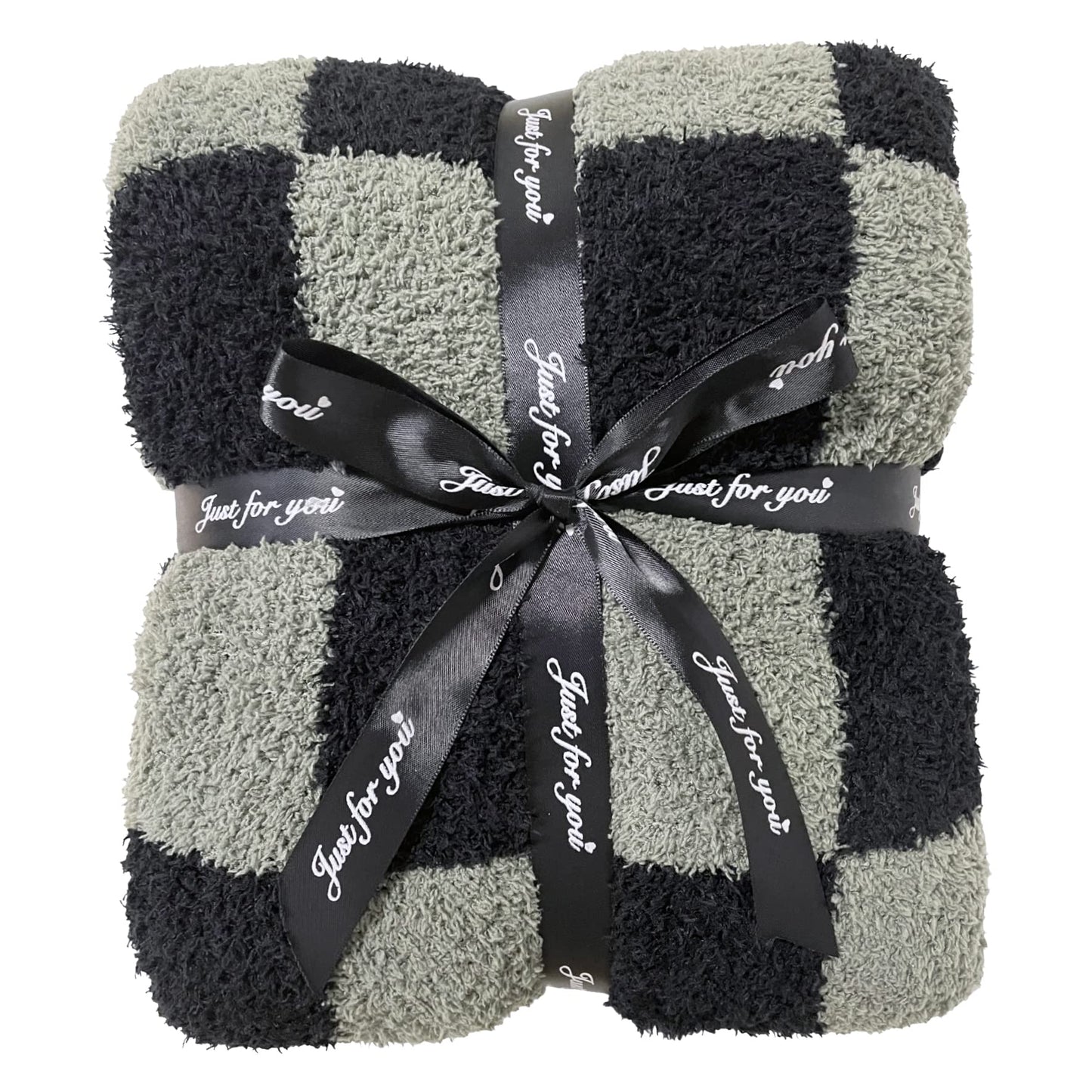 Ultra Soft Checkered Blanket Black Cozy Buffalo Check Throw Fluffy Knitted Reversible Throw Blanket Lightweight Fleece Checkerboard Grid Blanket for Sofa Couch Bed Travel, Graphite/Carbon, 51''x63''