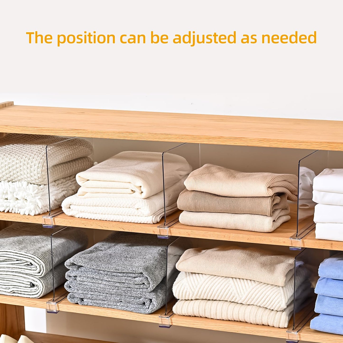 Uni HIMO Shelf Dividers，Vertical Purse Organizer for Closet，Thickened and Sturdy Shelf Organizer for Sweater, Shirts, Handbags,8" Tall x 11" (6 Pcs)