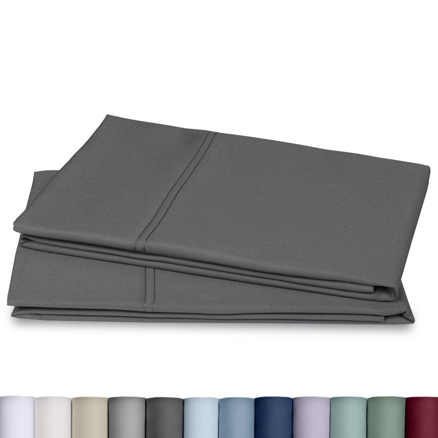 Heirloom Soft, Smooth & Thick Certified 800 Thread Count 100% Cotton Sateen, 2 Pillow Cases King Size, Fits King Pillows (Grey)