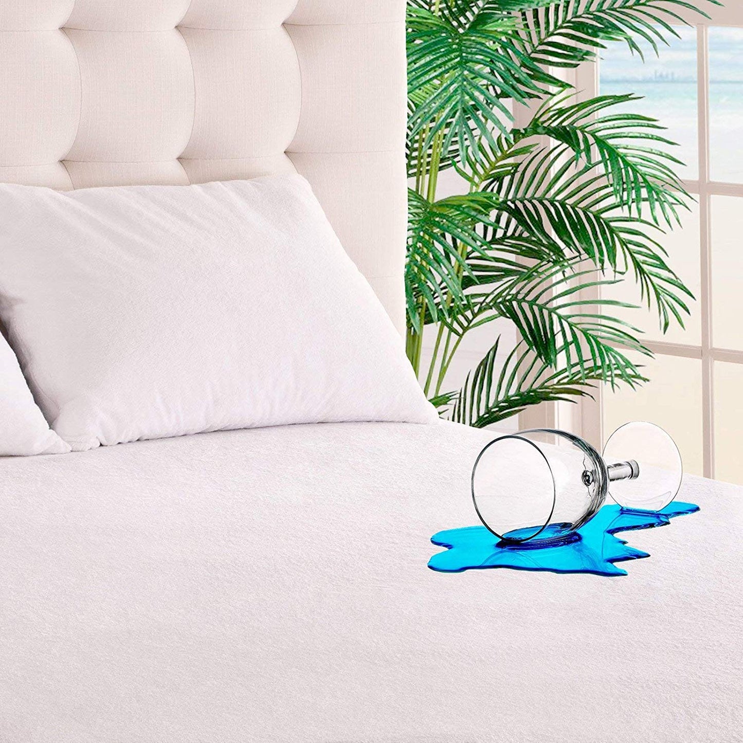 J&V TEXTILES Zippered Mattress Encasement Queen, 100% Waterproof Mattress Protector, Absorbent (Queen)*
