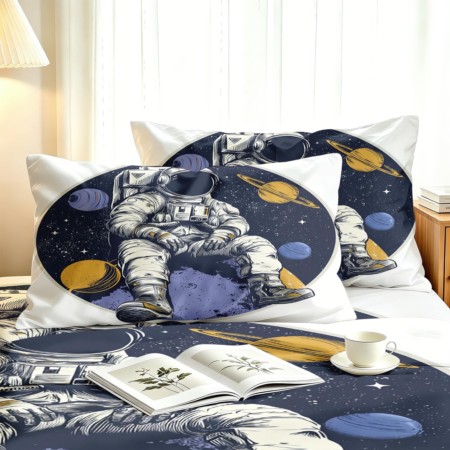 Astronaut Queen Bedding Set Boys Spaces Sheet Sets