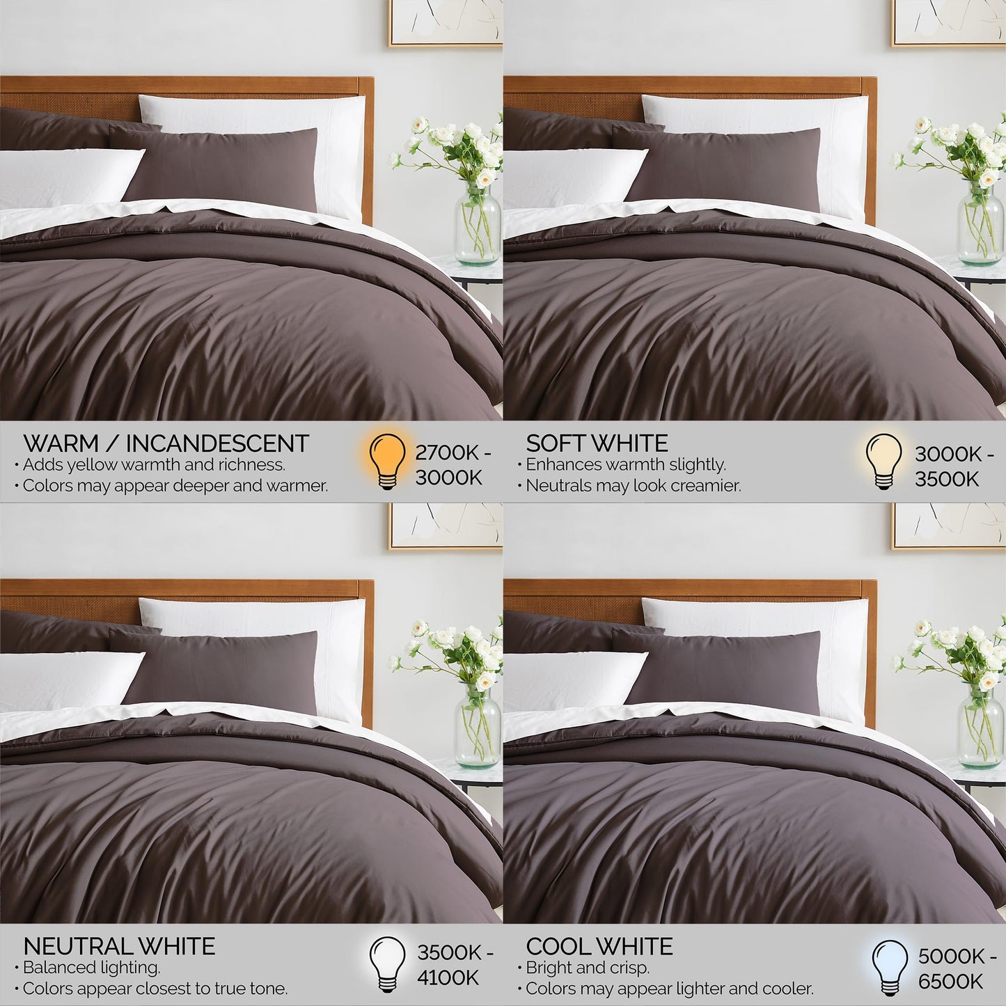 Southshore Fine Living, Inc. Oversized California King Duvet Cover Set - Hotel Quality Brown Duvet Cover King Size - Pet Hair Resistant Bedding - Zipper Closure, 2 Pillow Shams - Chocolate Brown