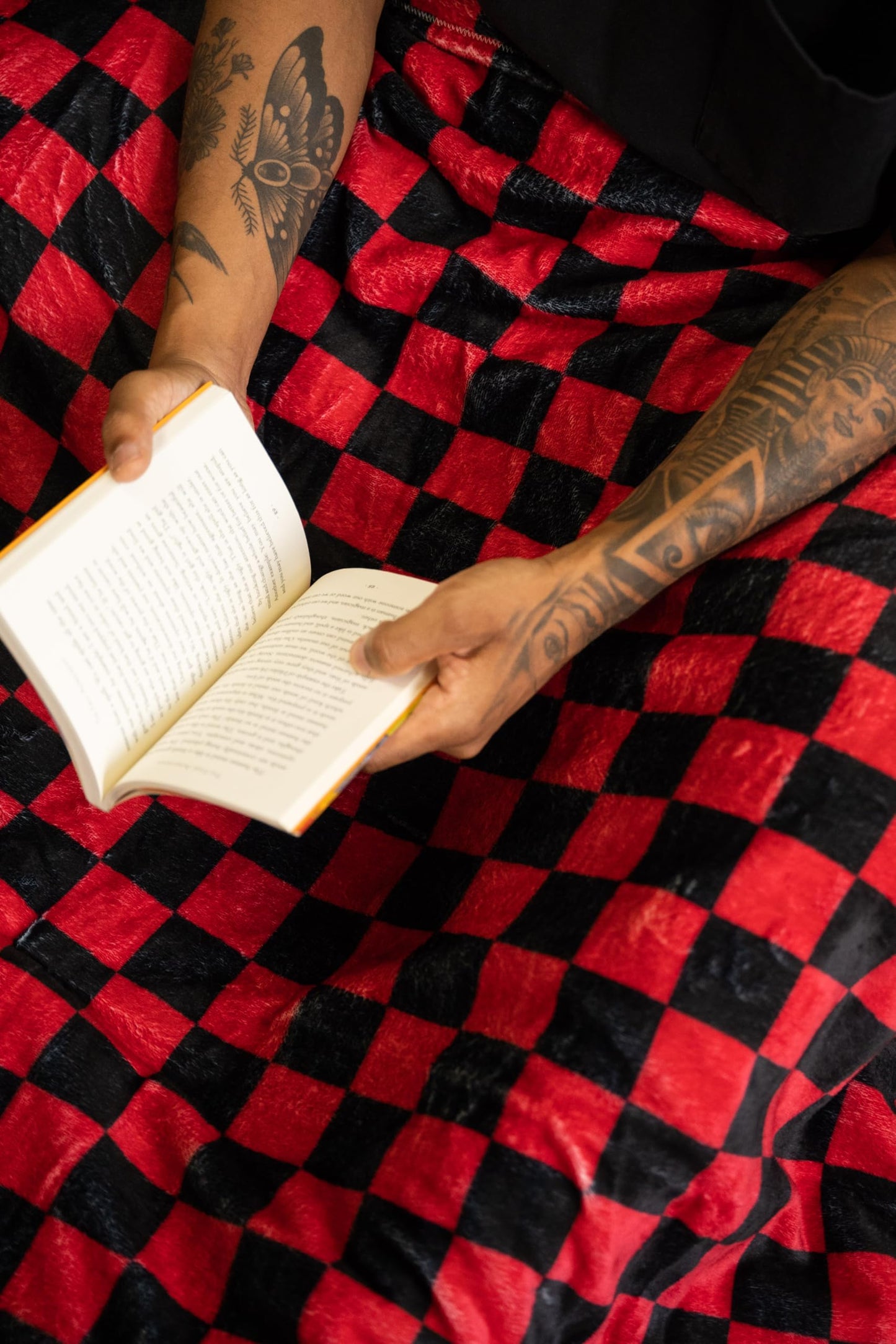 Checkered Fleece Blanket - Cozy Flannel Chessboard Lightweight - Super Soft Warm Throw Blanket - Decorative - Perfect for Camping Home Bed Couch Sofa - All Seassons (Red, 50''x60'')
