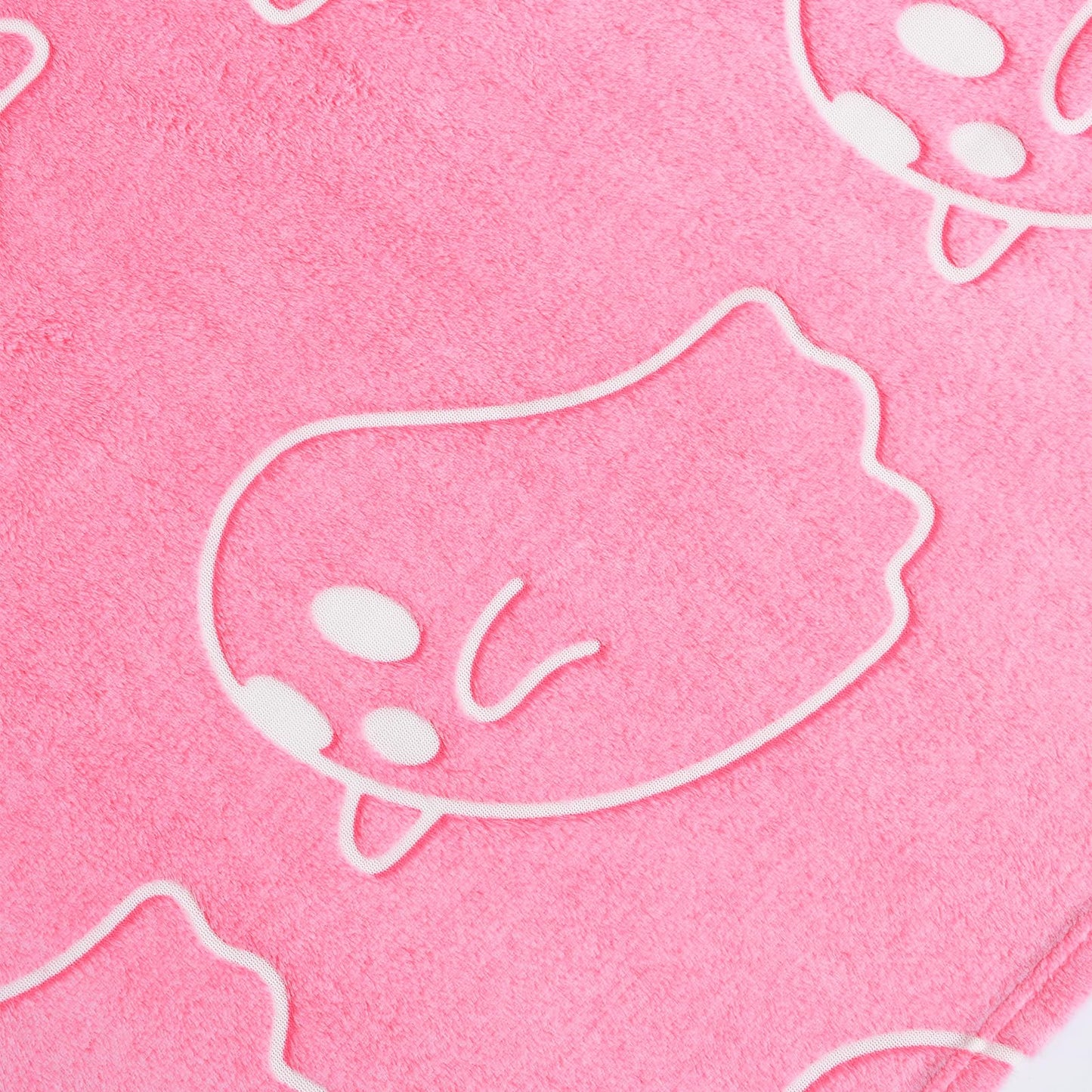 Pink Ghost Throw Blanket Glow in The Dark Blanket Flannel Soft Cute Decor Room for Girl Women Friends for Sofa Couch Bed(Pink, 40"x50")
