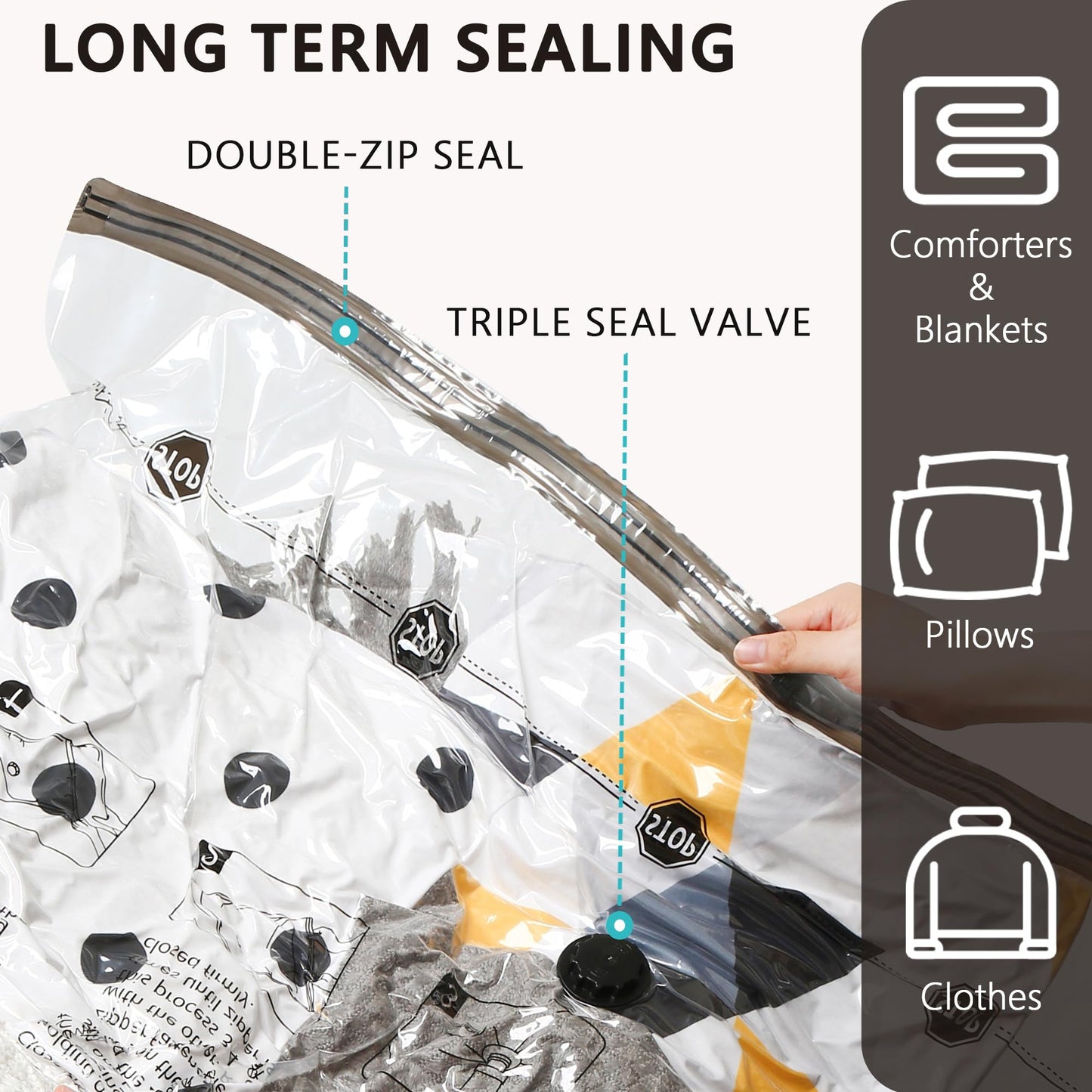 Vacuum Storage Bags and Bed Sheet Organizer