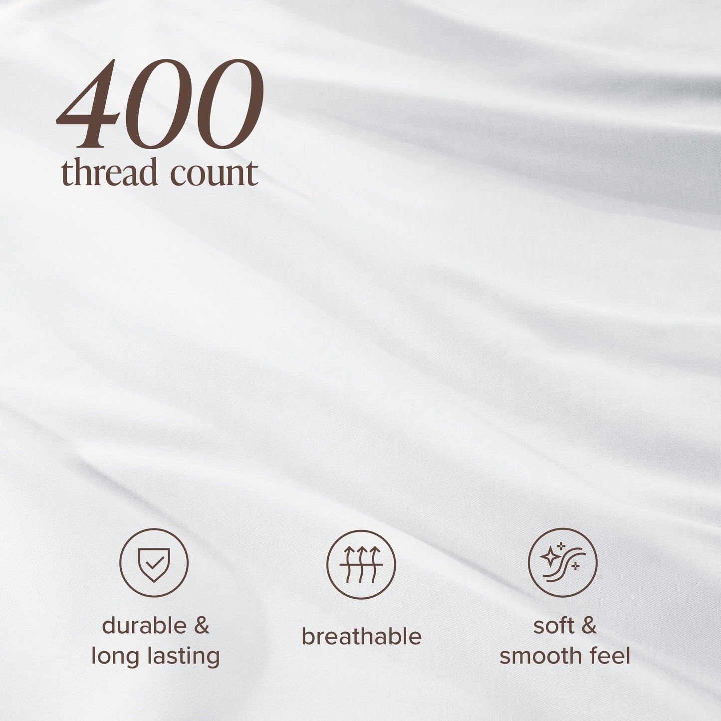 Bare Home 100% Organic Cotton Sateen Fitted Sheet - 400 Thread Count - Smooth Sateen Weave - Breathable & Cooling - Hotel Luxury - Durable Fitted Sheet - Deep Pocket (King, White)