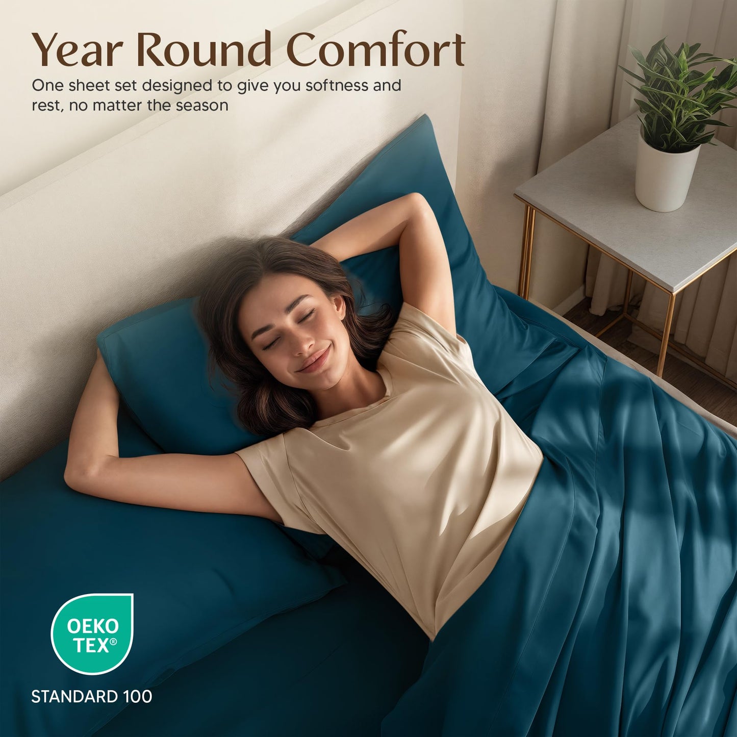 Utopia Bedding Queen Sheet Set – 4 Piece Bed Sheets for Queen Size Bed, Soft and Breathable Microfiber, Includes 1 Fitted Sheet, 1 Flat Sheet and 2 Pillowcases (Blue Heaven)