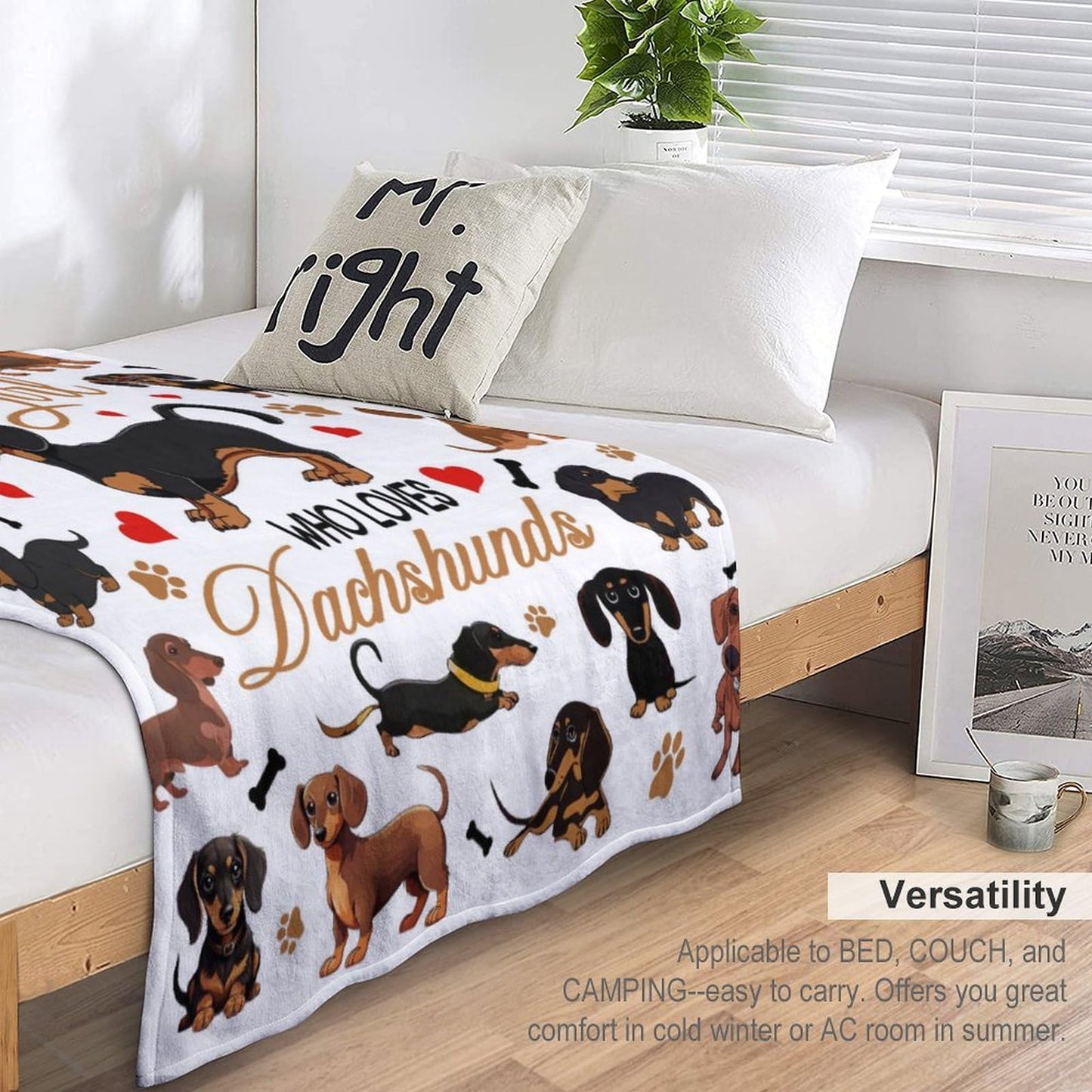 Dachshund Blanket Soft Cozy Flannel Dachshunds Throw Blanket Bedding Dachshund Lovers Funny Gifts for Girl Women Kids Adults 50"x40"