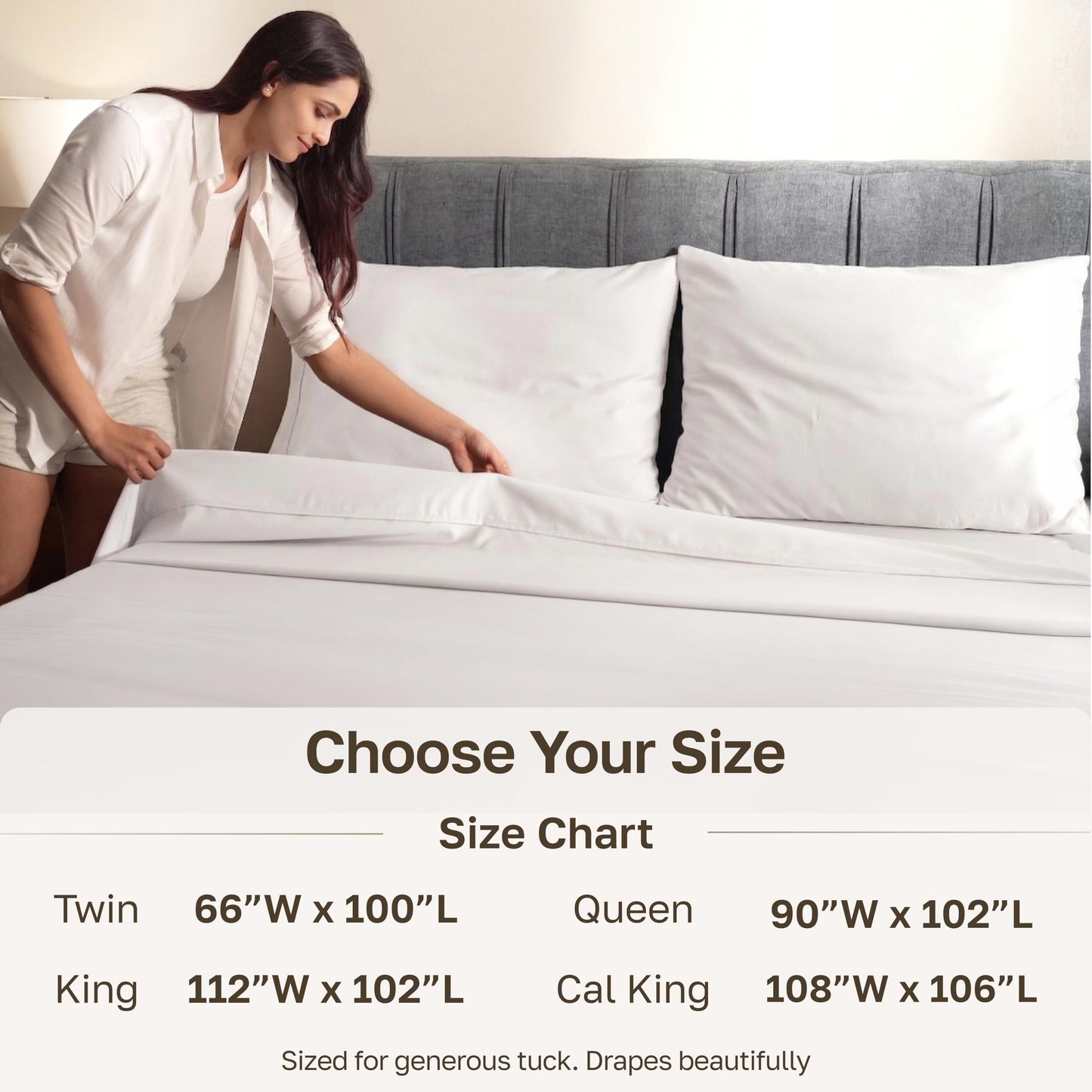 California Design Den Flat White King Sheets Only - Soft 400 Thread Count 100% Cotton Sateen, & Breathable Bed Sheets - White