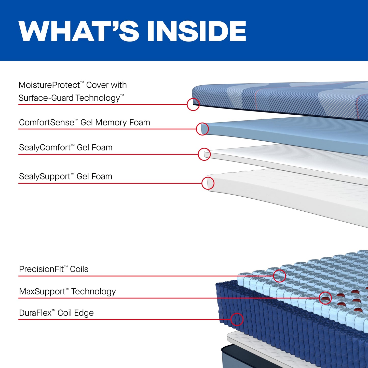 Sealy Posturepedic® Pro Haverford 13" Firm Tight Top Hybrid Mattress - Queen