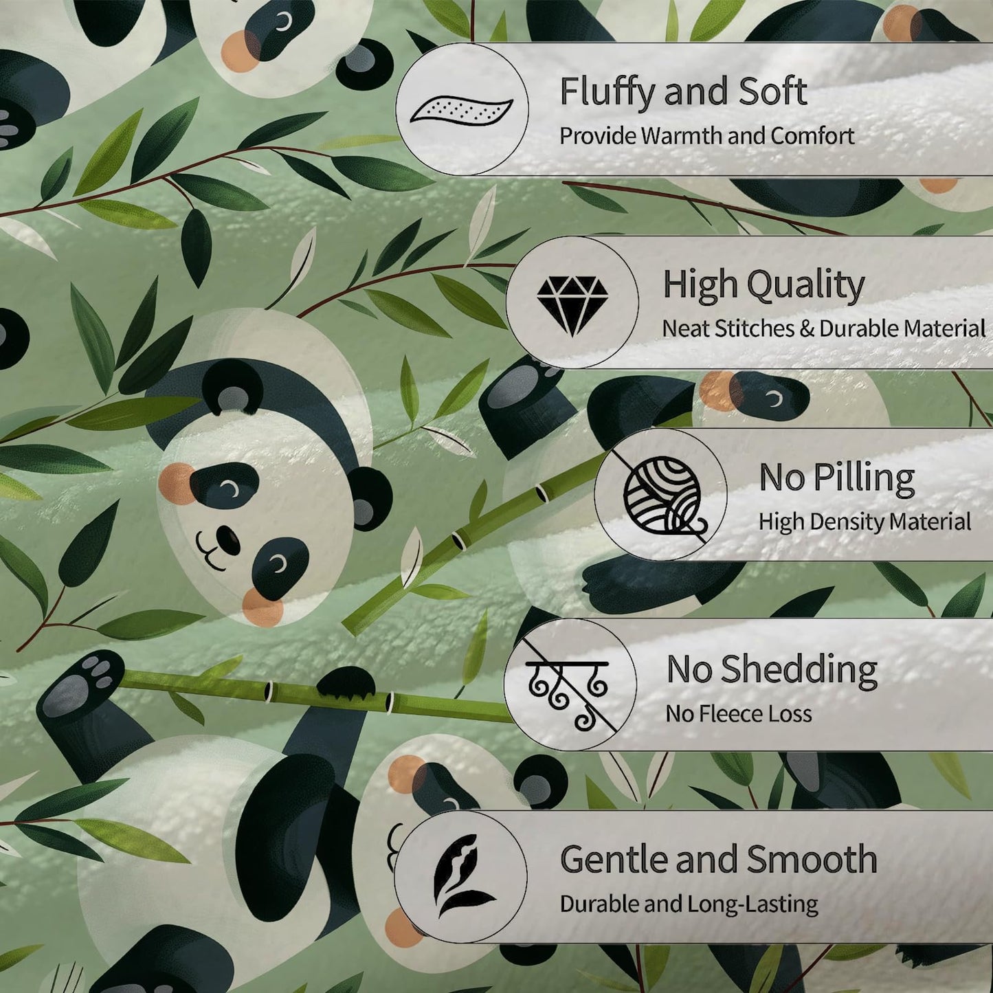 Ti Caldi Cute Cartoon Panda Blanket | Soft Warm Fuzzy Lightweight Flannel Throw Blanket Perfect for Couch, Bed, Decor, Travel & Outdoor Use, Cozy Blankets for Adults Kids Women Girls 60×50 in