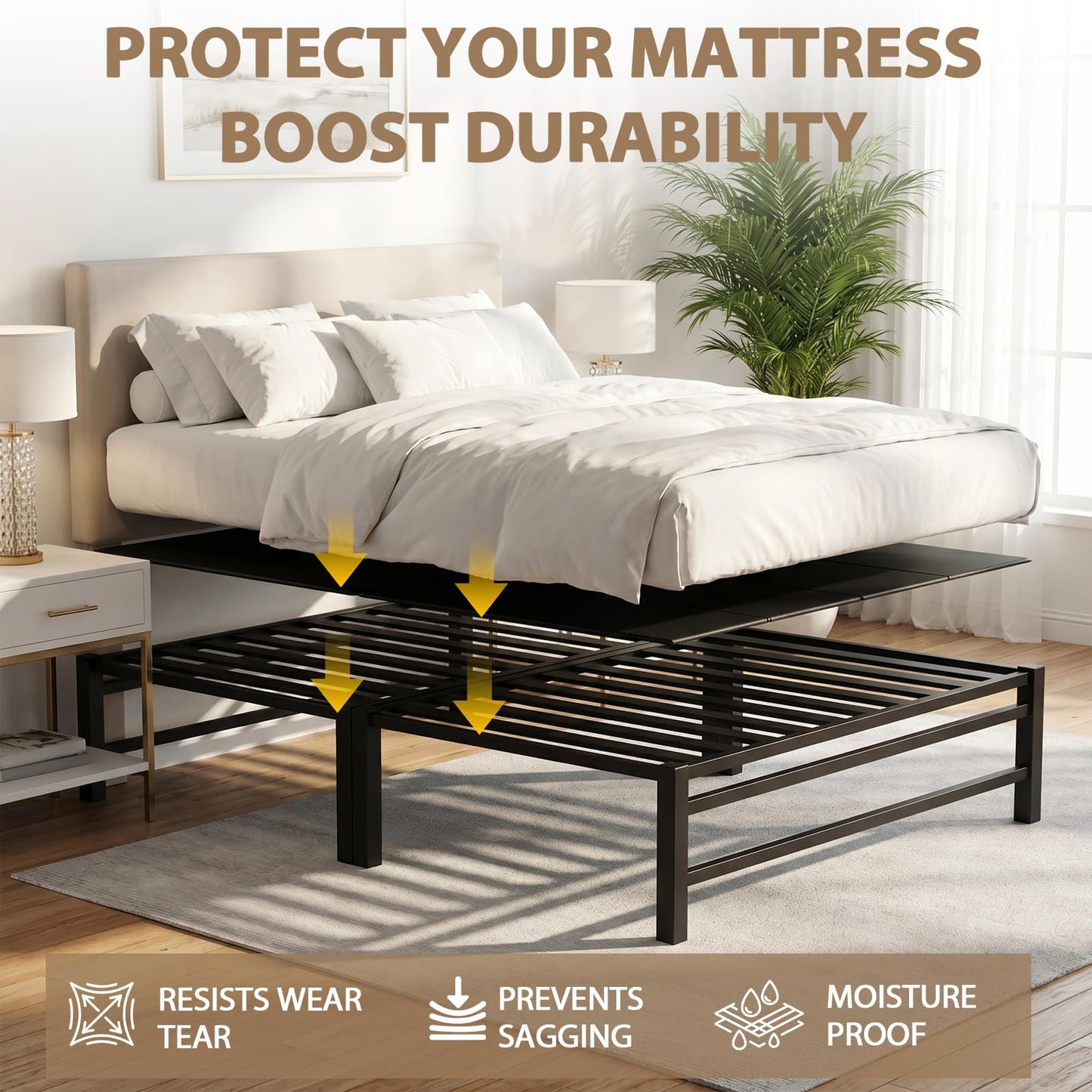 Xenohuaxis Heavy Duty Bunkie Board Queen Size 60"x80",10MM Bed Support Board, Anti-Sag Mattress Support for Slatted Bed Frame, Bunk Bed & Platform Bed