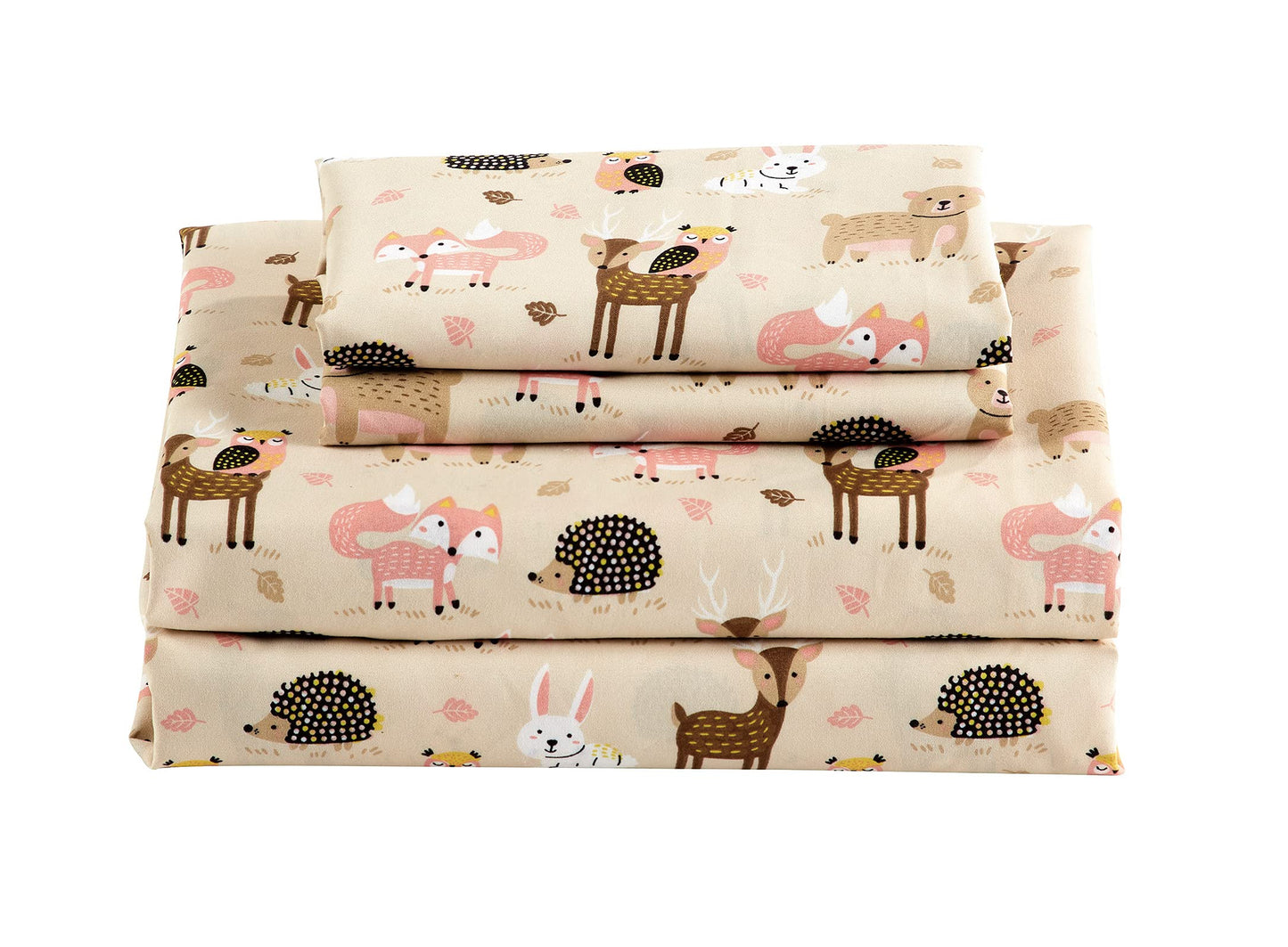 All American Collection Kids Boys Girls Teens Children Soft Comfortable Printed Fitted Flat Bedroom Bed Sheet Set (Twin, Zoo)