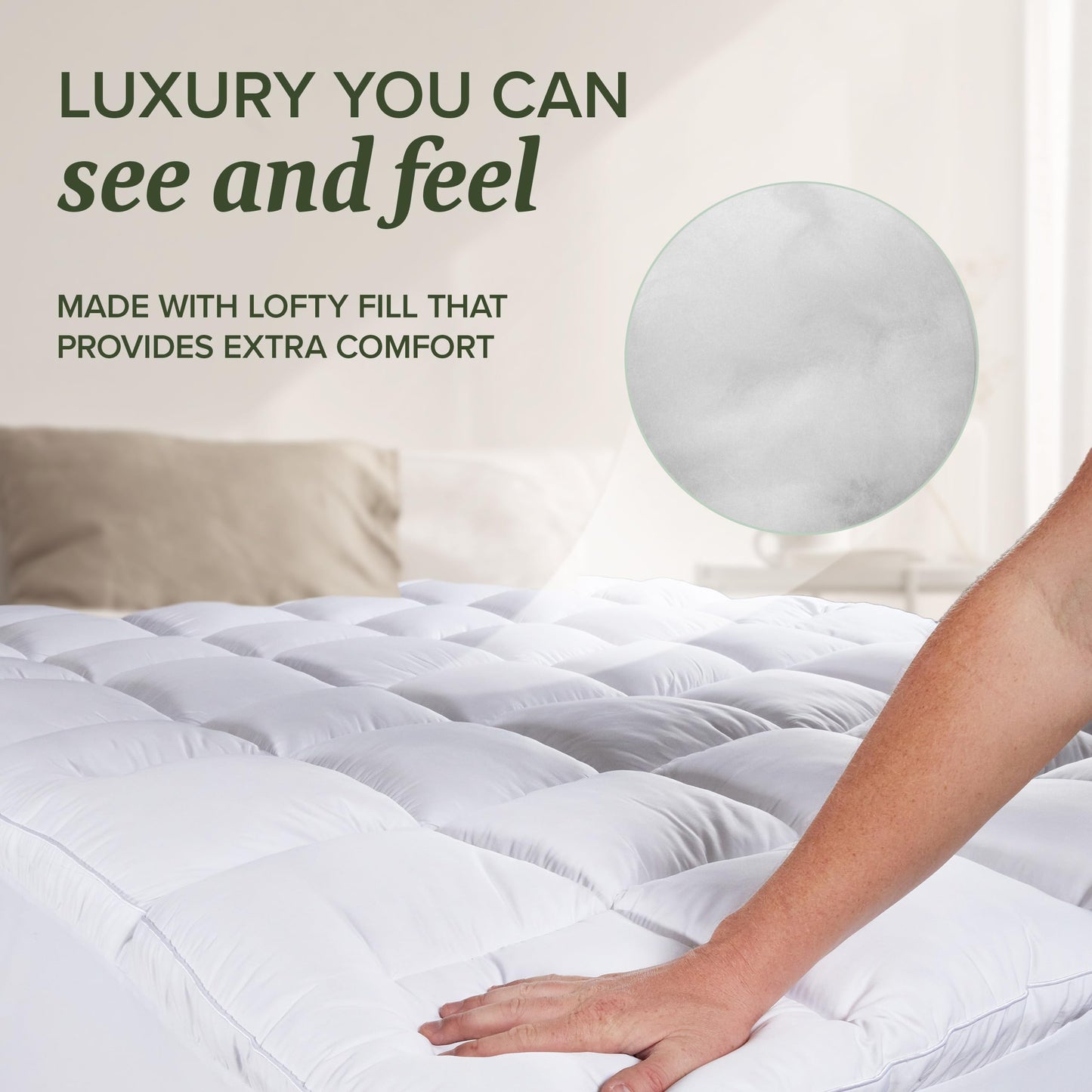 Beckham Hotel Collection Queen Size Mattress Pad (Extra Padded) & Protector Hybrid - Quilted Pillow Top Mattress Cover - Thick, Plush, Fitted Mattress Topper for Bed