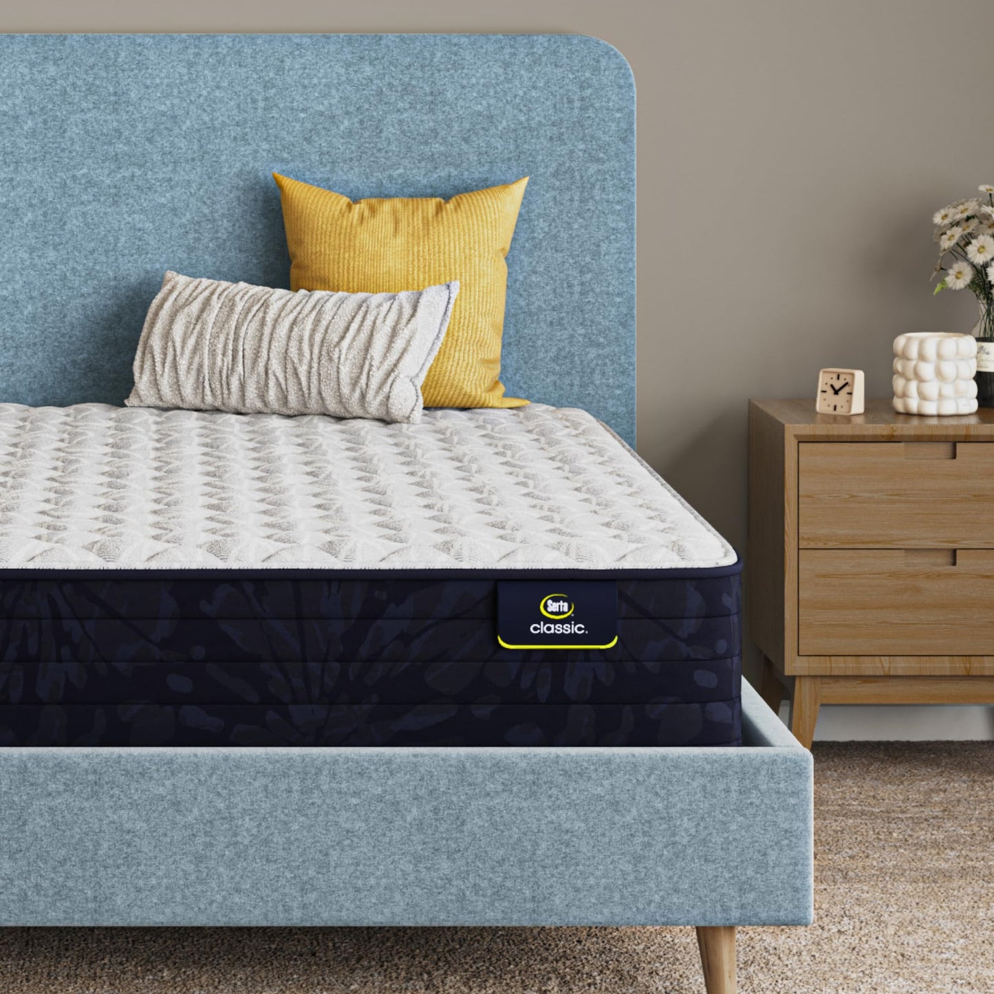 Serta Classic Clarks Hill 2.0, Firm 12.5" Twin Mattress, Zoned Support, Cooling, Breathable and Pressure Relieving - 100 Night Trial, CertiPUR-US Certified