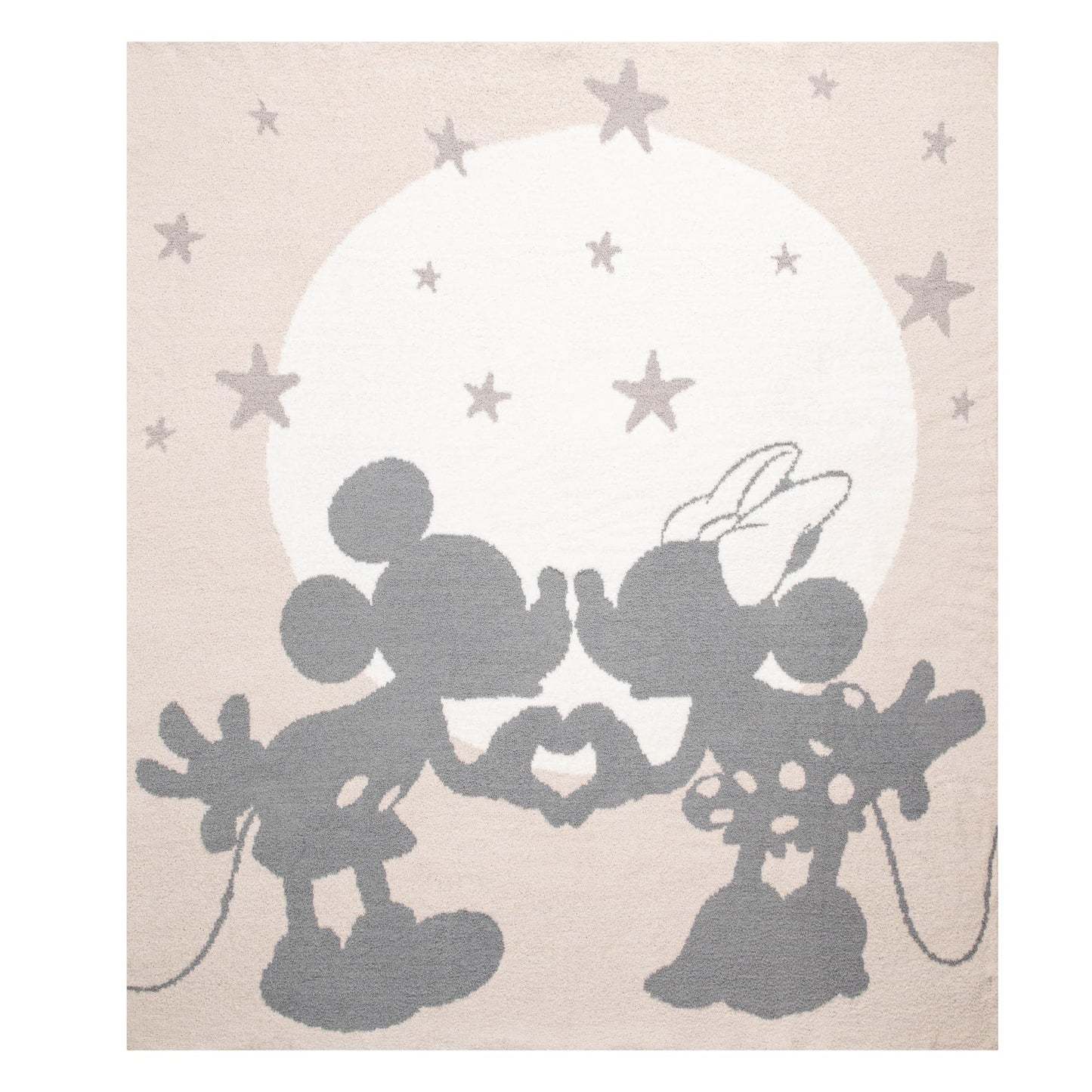 Jay Franco Disney Mickey Mouse & Minnie Mouse Throw Blanket - Cozy 50 x 60 Inch Fluffy Feather Knit Fuzzy Blanket, Gray Stars, Super Soft Lightweight Machine Washable Bedding
