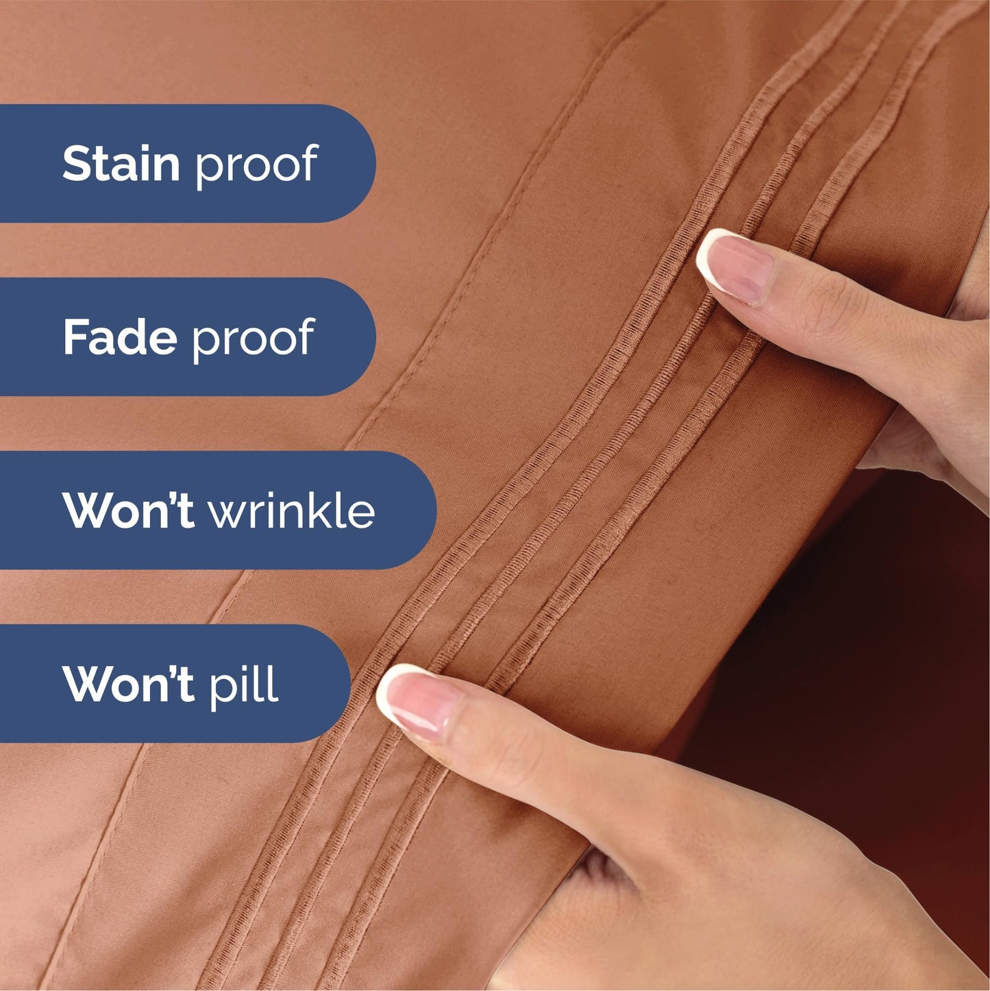 Queen Size 4 Piece Sheet Set - Ultra Soft & Cooling Bed Sheets - Fits 8 Inch to 16 inch Mattress - Wrinkle Free & Fade Resistant with Deep Pockets - Breathable, Comfy Hotel Luxury Bedding - Warm Peach