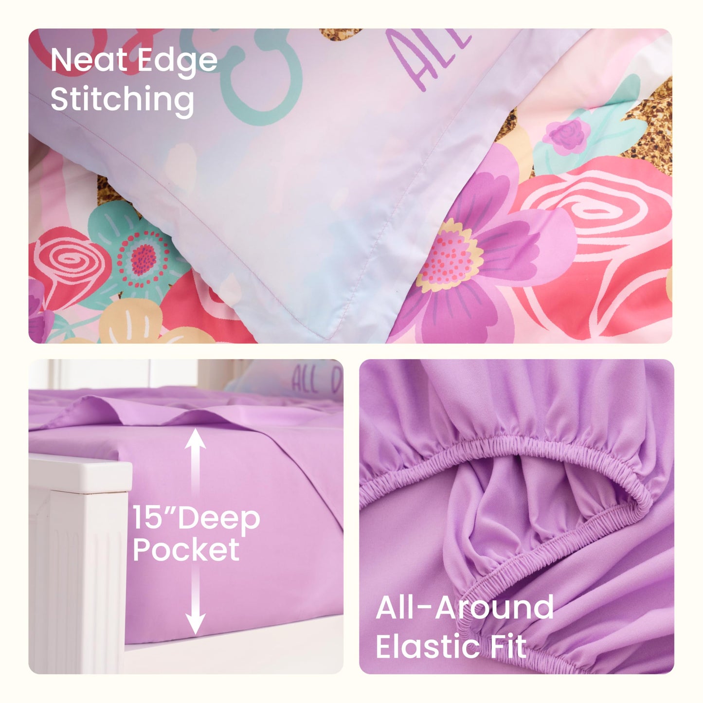 Joiedomi Kid Full Comforter Set 7 Piece Unicorn Bedding Set for Boys Girls Super Soft Microfiber Bed in a Bag with Comforter Sheets Pillowcase & Sham