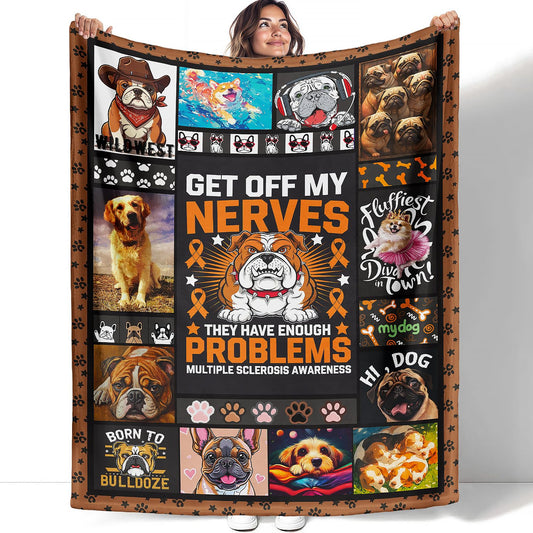 XSMEI Dog Throw Blanket, Cute Puppy Paw Pattern, Soft Cozy Fleece Blanket for Couch Bed, 60 x 80 Inches