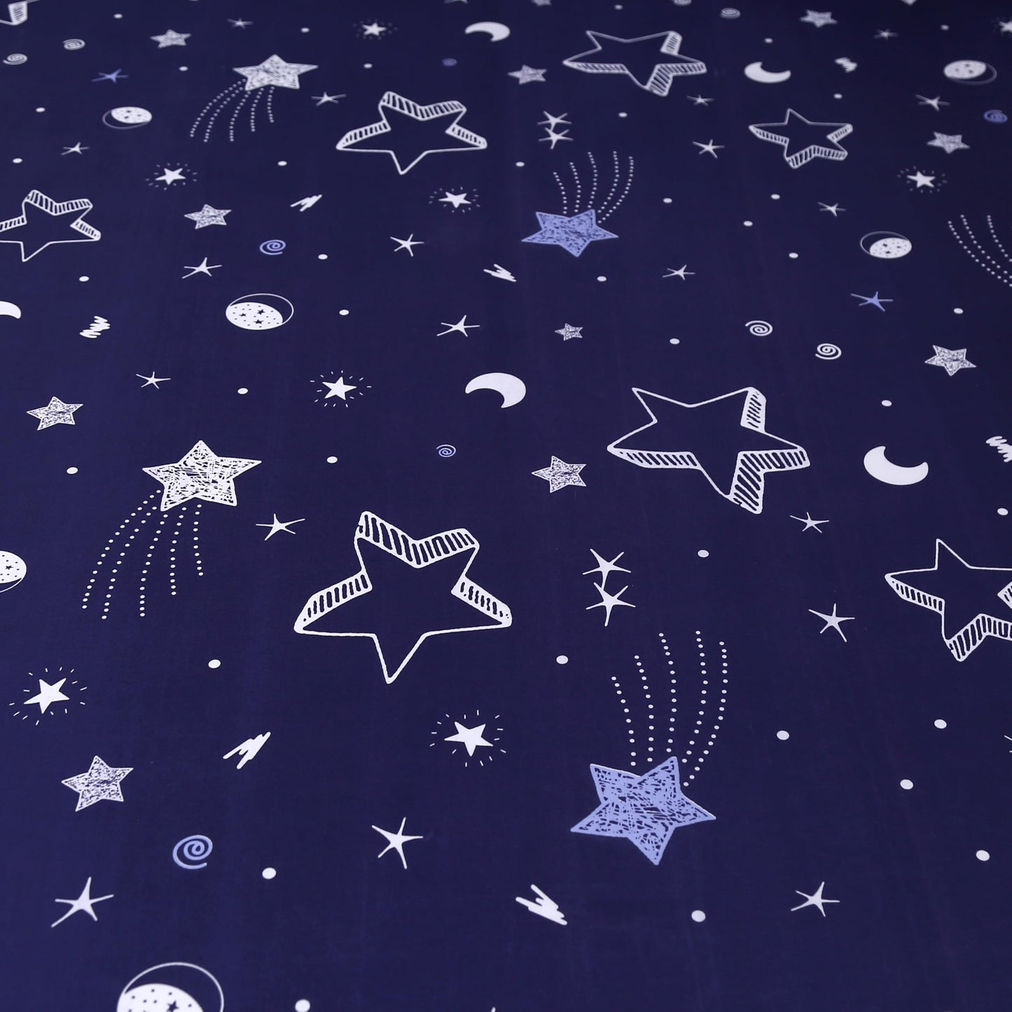 MAG 3pcs Purple Star Full Bed Sheet,Galaxy Space Microfiber Fitted Sheets with1 Fitted and 2 Pillowcases,14 Inches Deep (Purple and White,Full)