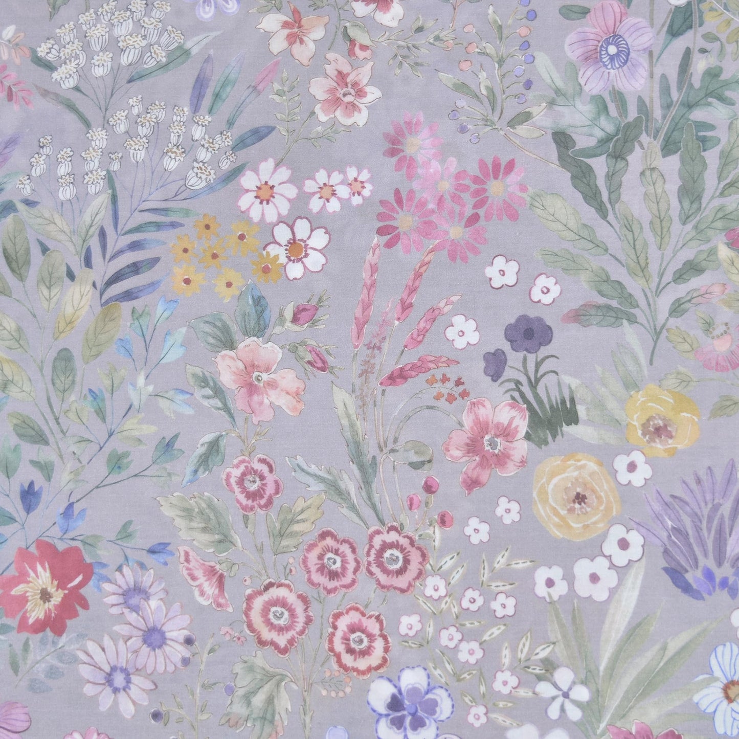 J-pinno Watercolor Flowers Elegant Grey Bloom Botanical Floral Wildflower Aesthetic Cute Sheet Set for Kids Girls Teens 100% Cotton Flat Sheet + Fitted Sheet + Pillowcase Bedding (Flower Garden, Full)