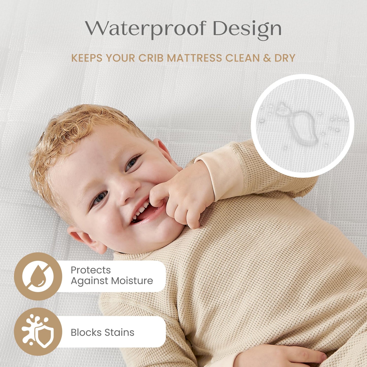 Delta Children Breeze Breathable Crib Mattress Topper, Makes Any Crib Mattress Breathable, 100% Washable, Ultra-Breathable Quilted Layer for Comfort, Fits Standard Size Cribs & Toddler Beds